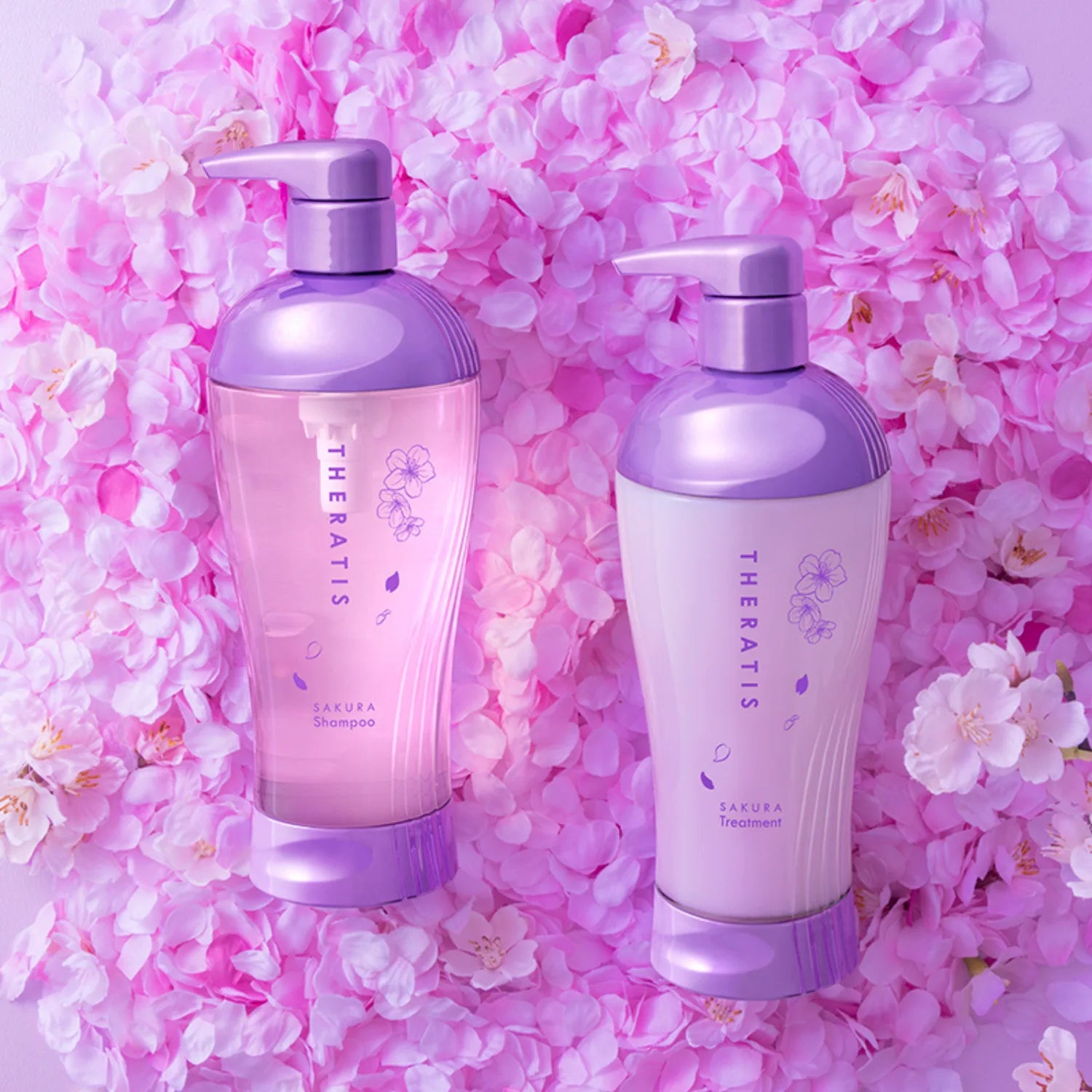 Theratis Moonlight Sleek Limited Sakura Edition Shampoo, Treatment & Hair Mask Set (435mlx2 + 130g) - Buy Me Japan