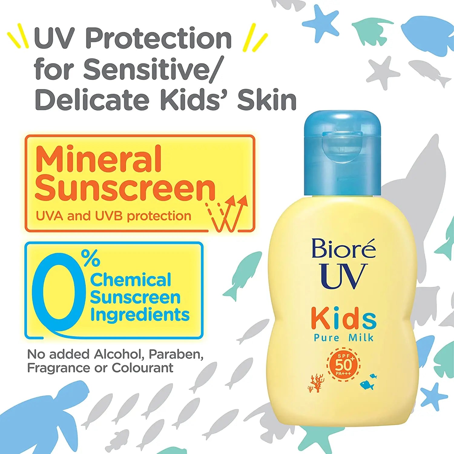 Biore UV Kids Pure Milk SPF 50+ PA+++ 70ml - Buy Me Japan