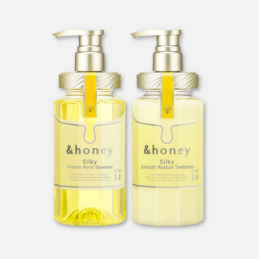& Honey Silk Smooth Shampoo & Treatment Set 440ml Each - Buy Me Japan