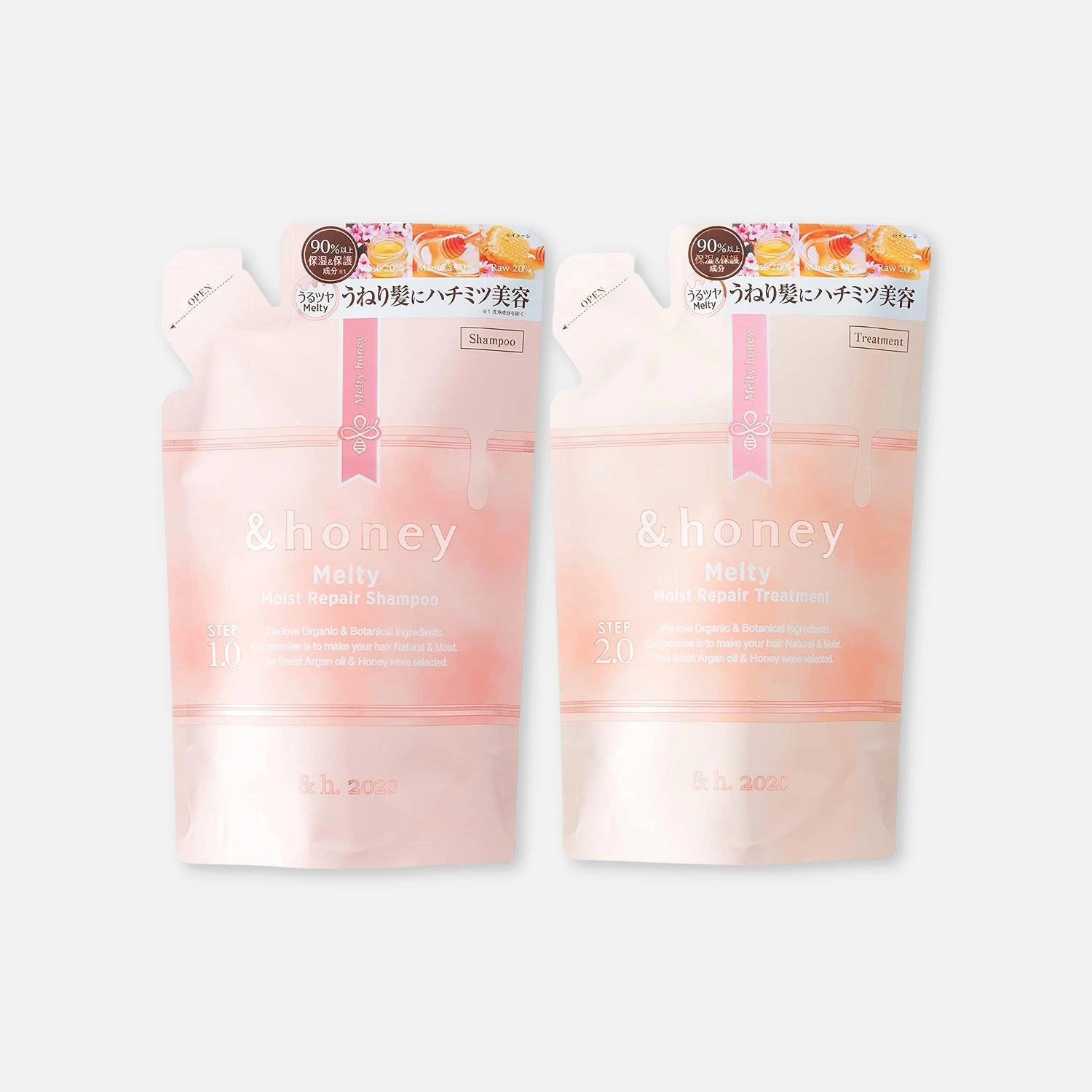 & Honey Melty Moist Repair Shampoo & Treatment Set Refill 350ml Each - Buy Me Japan