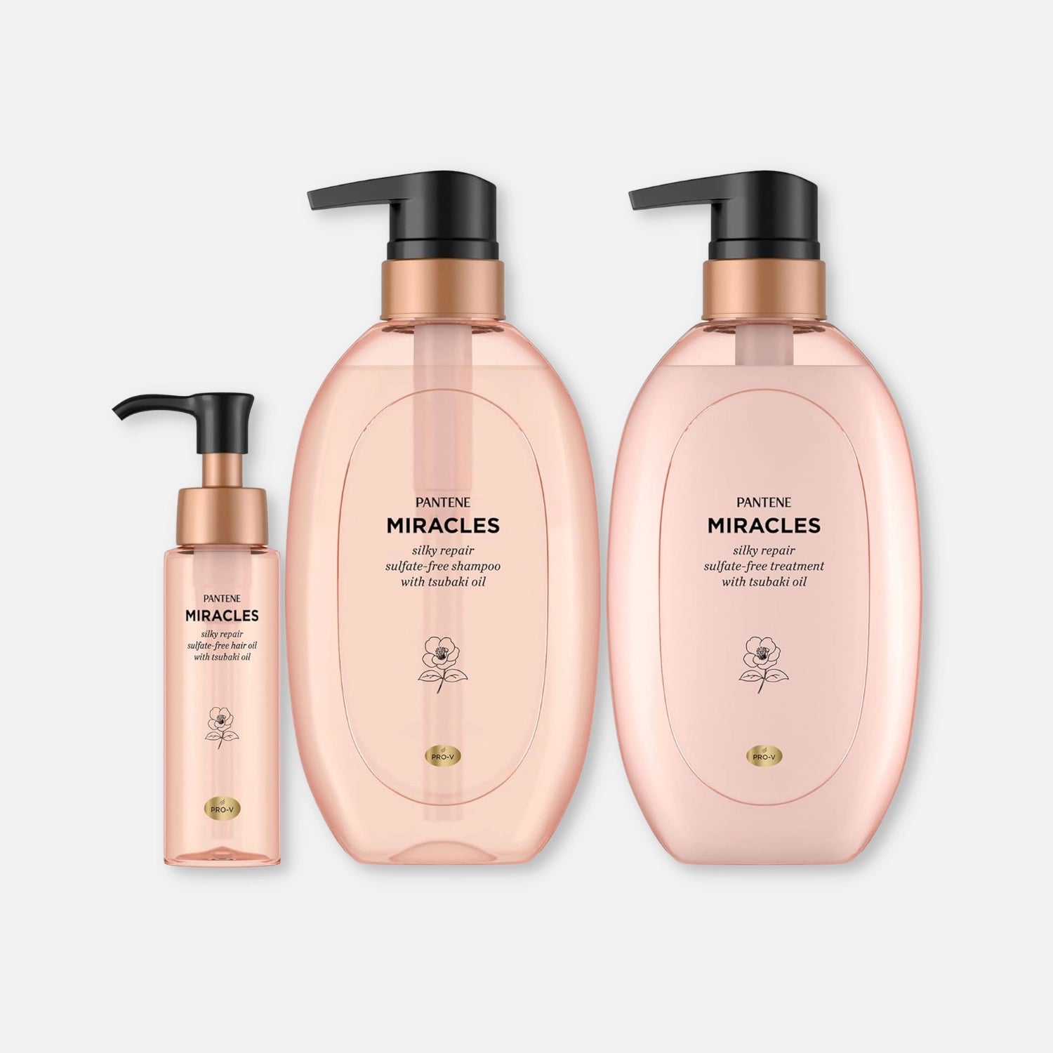 Pantene Japan Miracles Silky Repair Shampoo, Treatment and Hair Oil Set (440ml x2 + 70ml) - Buy Me Japan