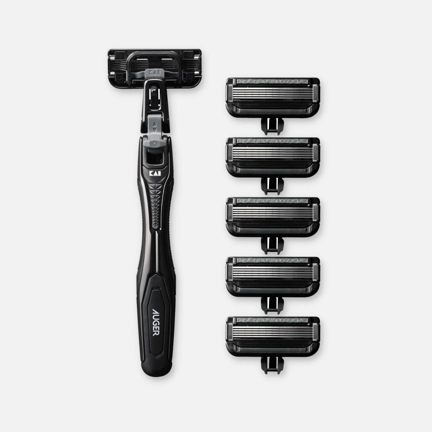KAI Auger 5-Blade Razor Pack (Main Unit + 6 Replacement Blades) - Buy Me Japan