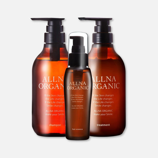 Allna Organic Shampoo, Treatment & Hair Oil Set (500ml x2 + 80ml) - Buy Me Japan