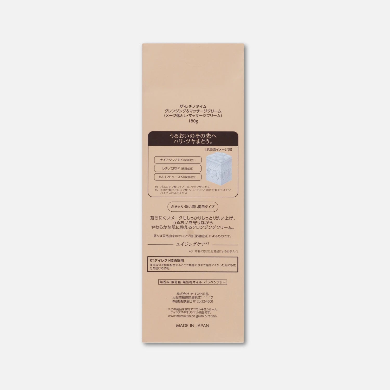 THE RETINOTIME Retinol Wrinkle Cleansing & Massage Cream 180g