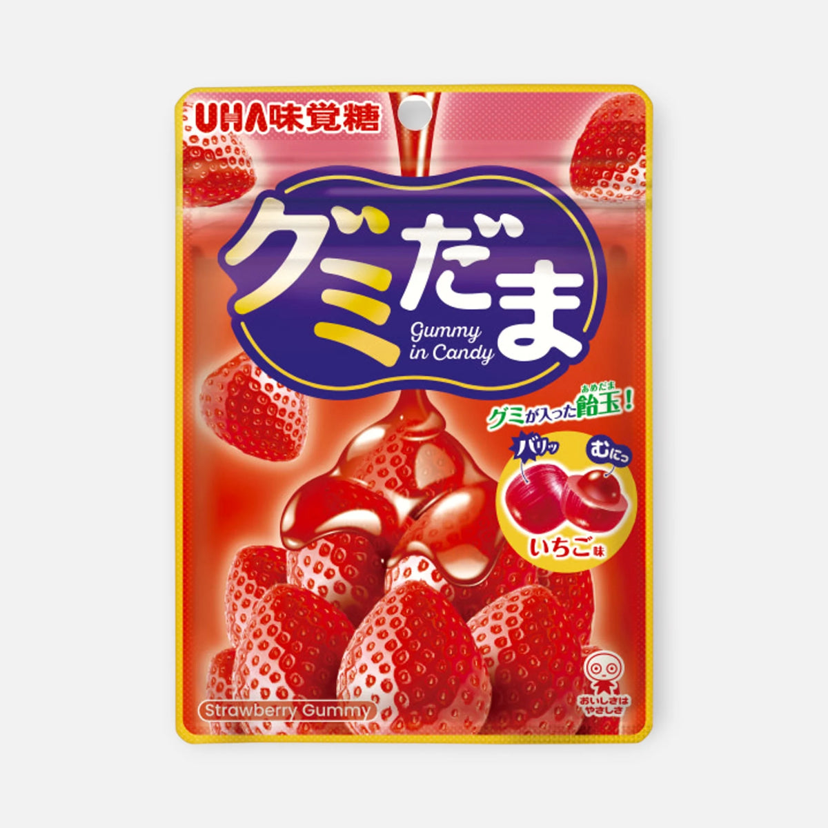 UHA Mikakuto Gumidama Strawberry Gummies 55g