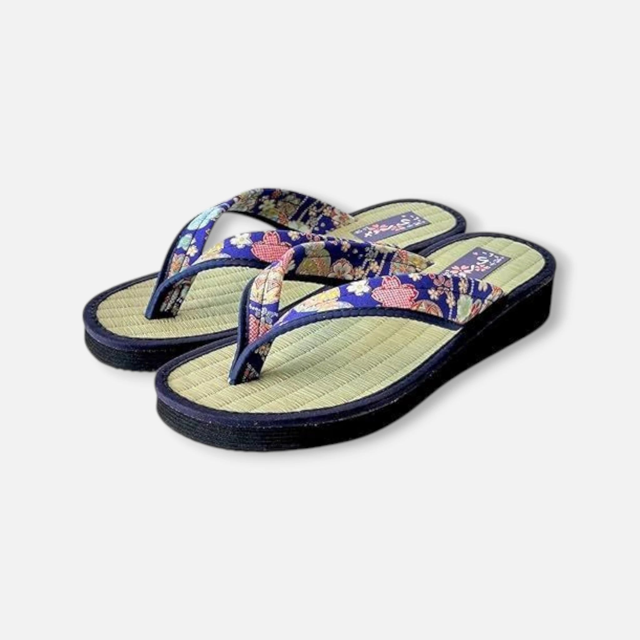 Japanese Pattern Tatami Style Women's Saldal (3590 Blue)