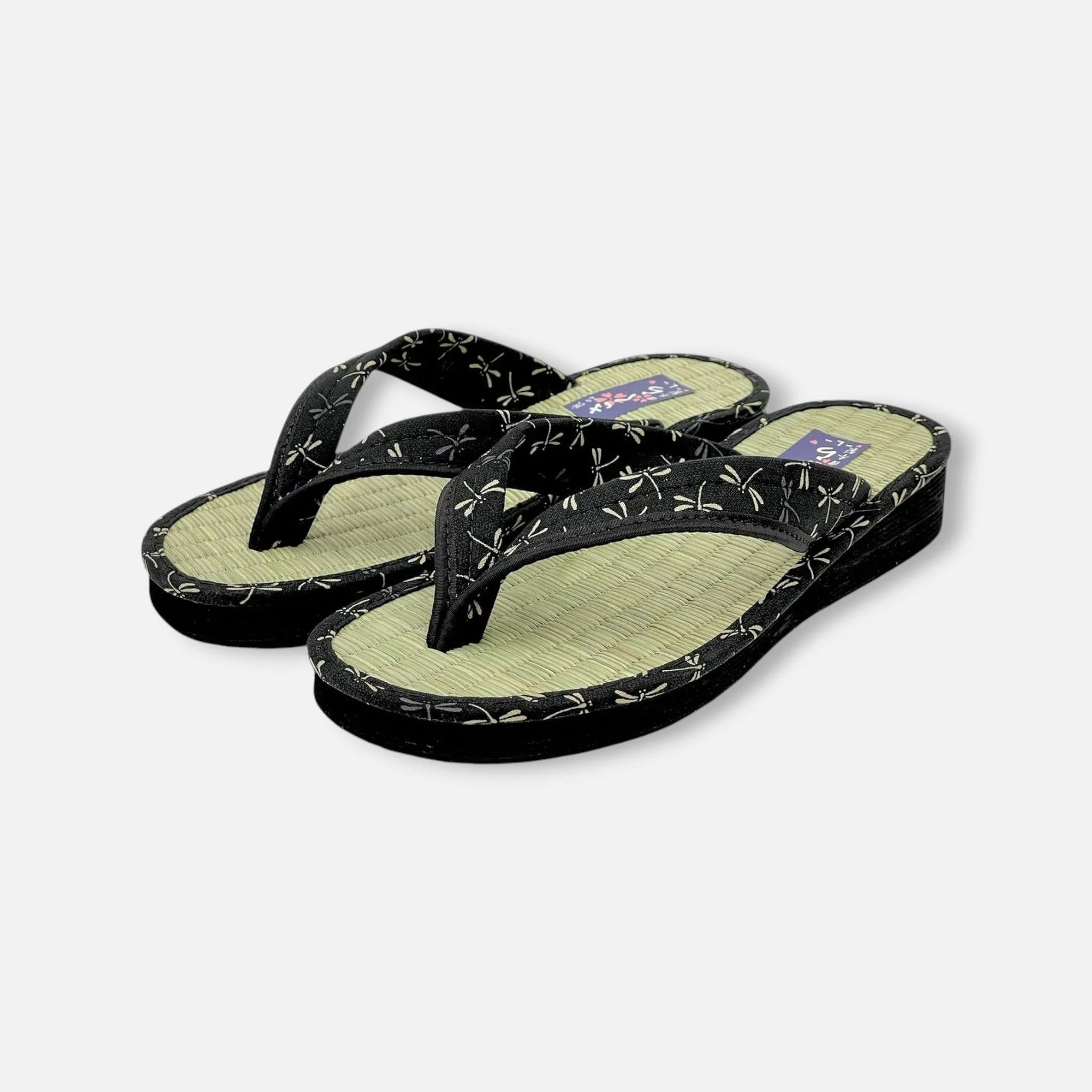 Japanese Pattern Tatami Style Women's Saldal (3560 Black)