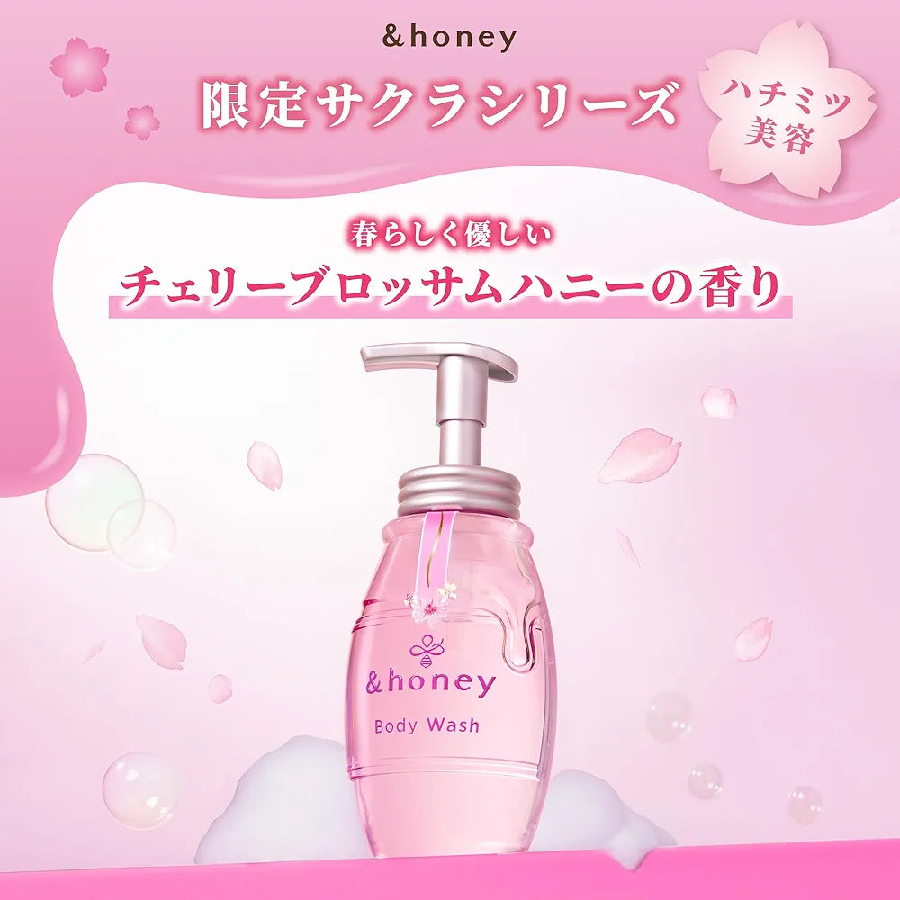 & Honey Pure Moist Sakura Body Wash 500ml