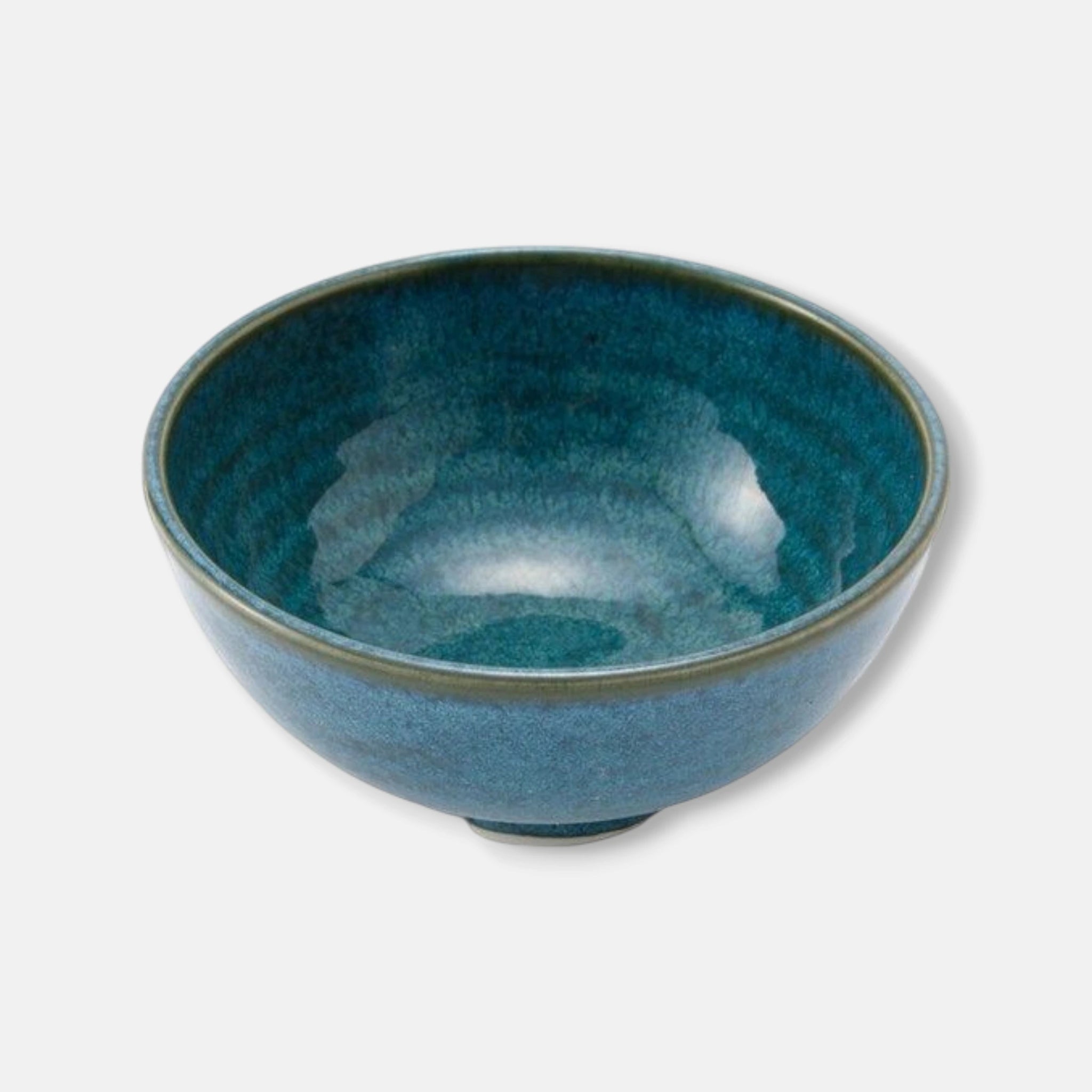 Nitori (Mino Ware) Japanese Ceramic Rice Bowl (Turquoise Blue)