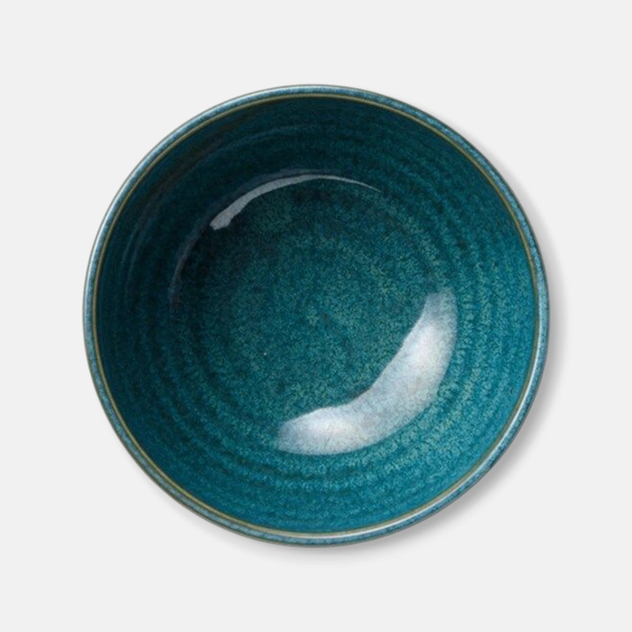 Nitori (Mino Ware) Japanese Ceramic Rice Bowl (Turquoise Blue)