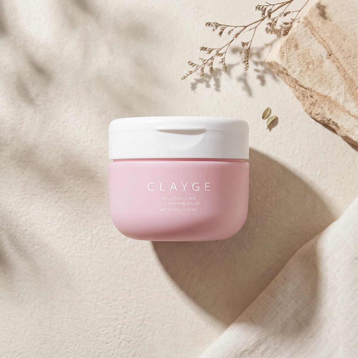CLAYGE Moisturizing Cleansing Balm 95g — TOP ANGLE lifestyle view