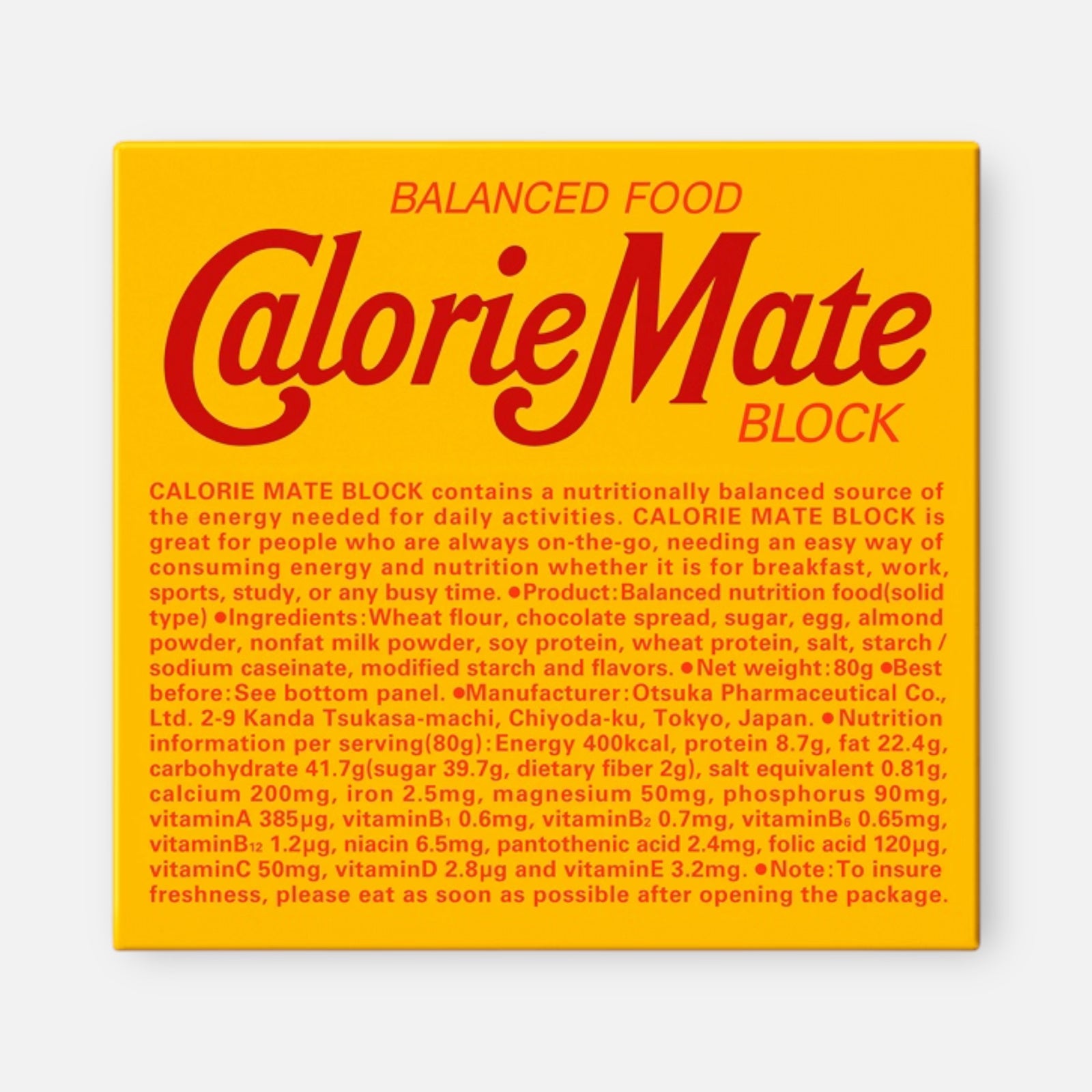 Otsuka Seika Calorie Mate Block 80g (4 bars) (Various Flavors)