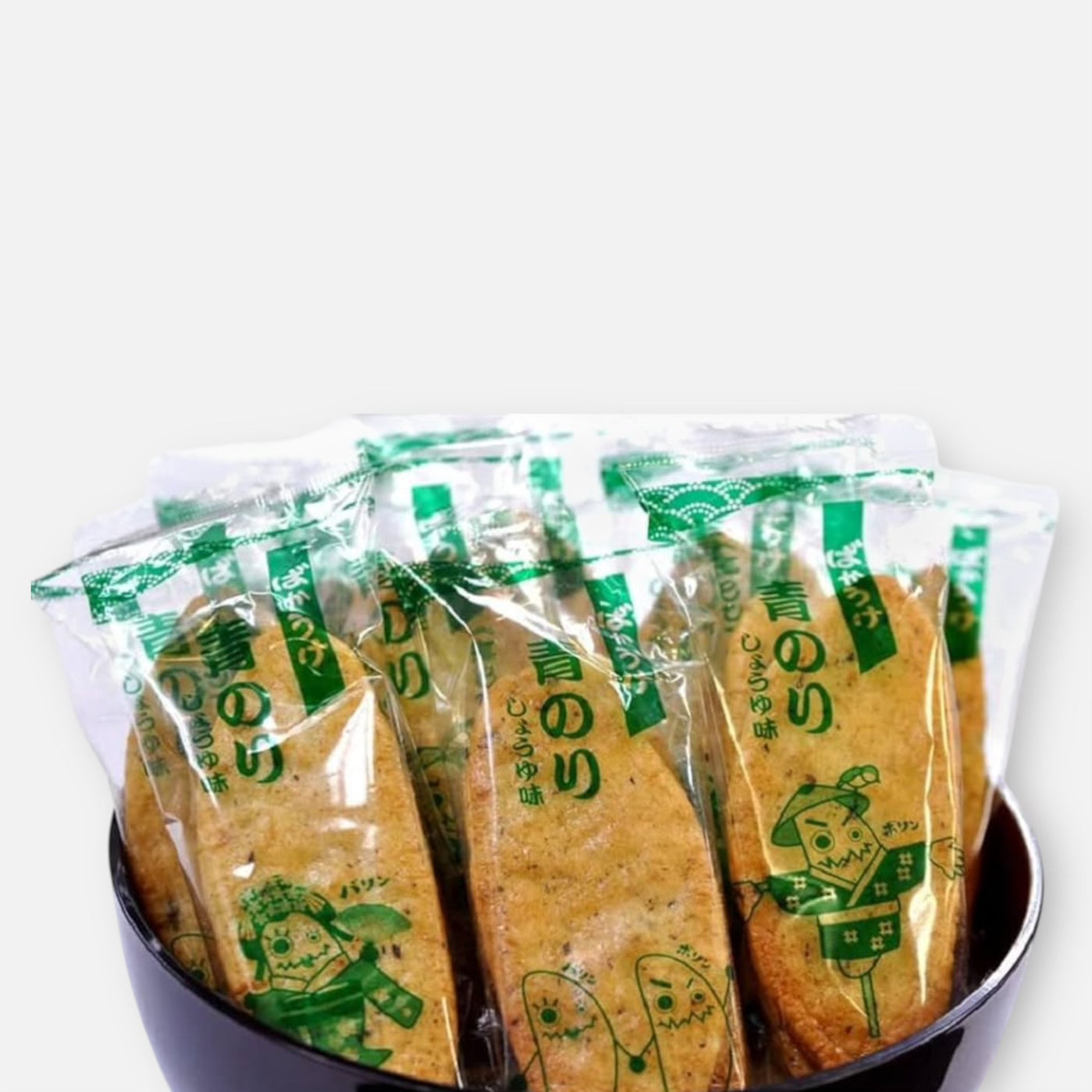 Kuriyama Beika Bakauke Blue Seaweed Rice Crackers (18 units)