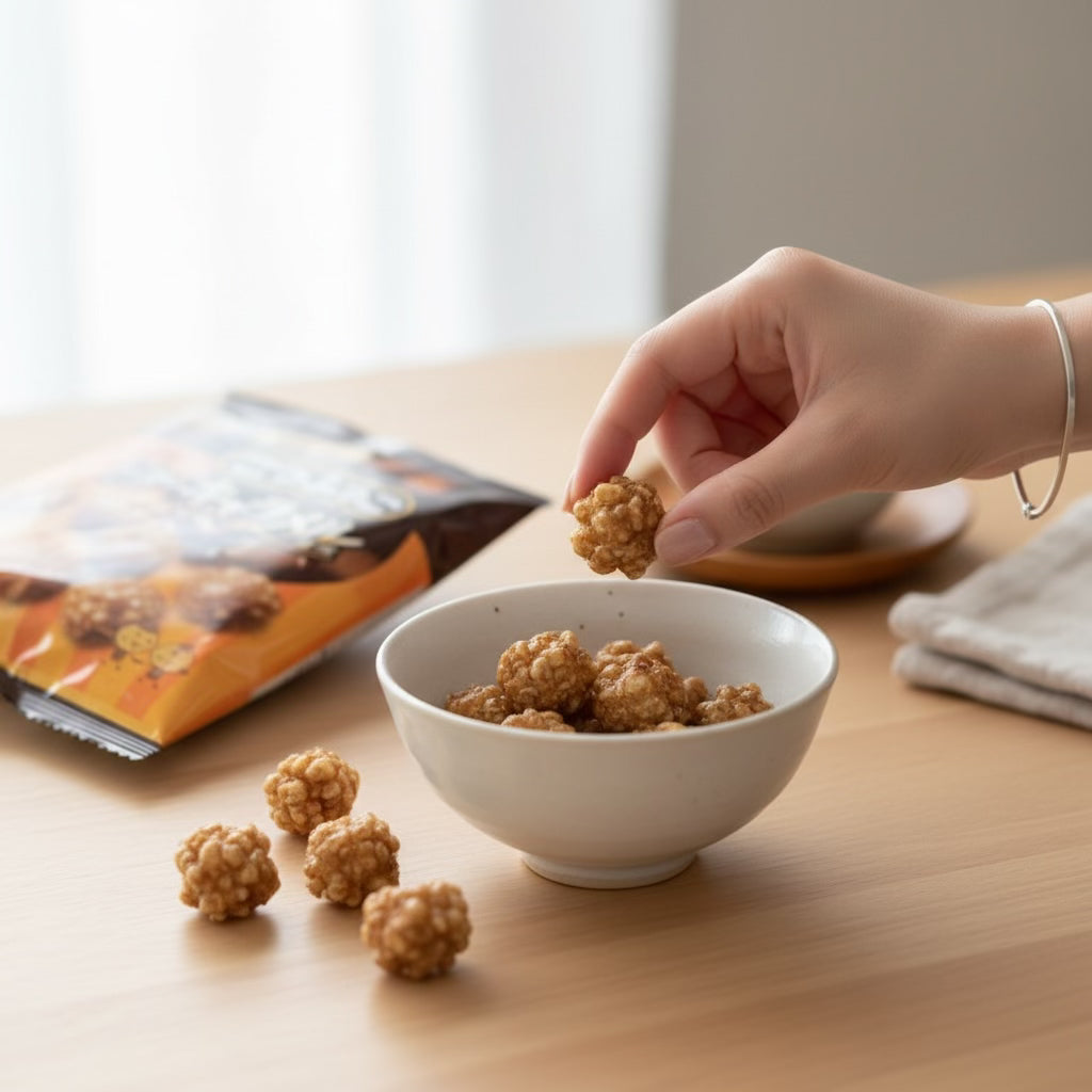 Kameda Kotsubukko (Bitter Caramel) Fried Rice Snack 72g (4 Packs Inside)