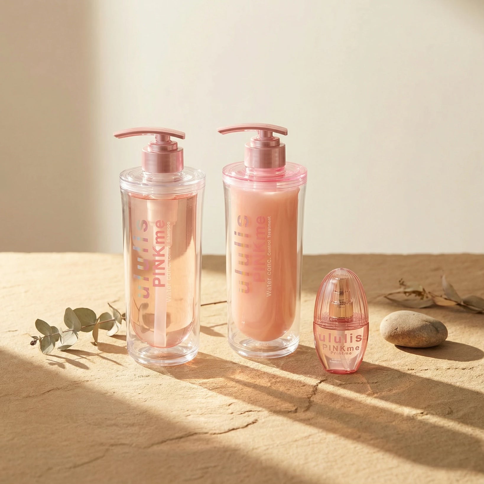 Ululis PinkMe Water Conc Control Hair Shampoo, Treatment & Hair Oil SET (340ml/335g + 100ml)