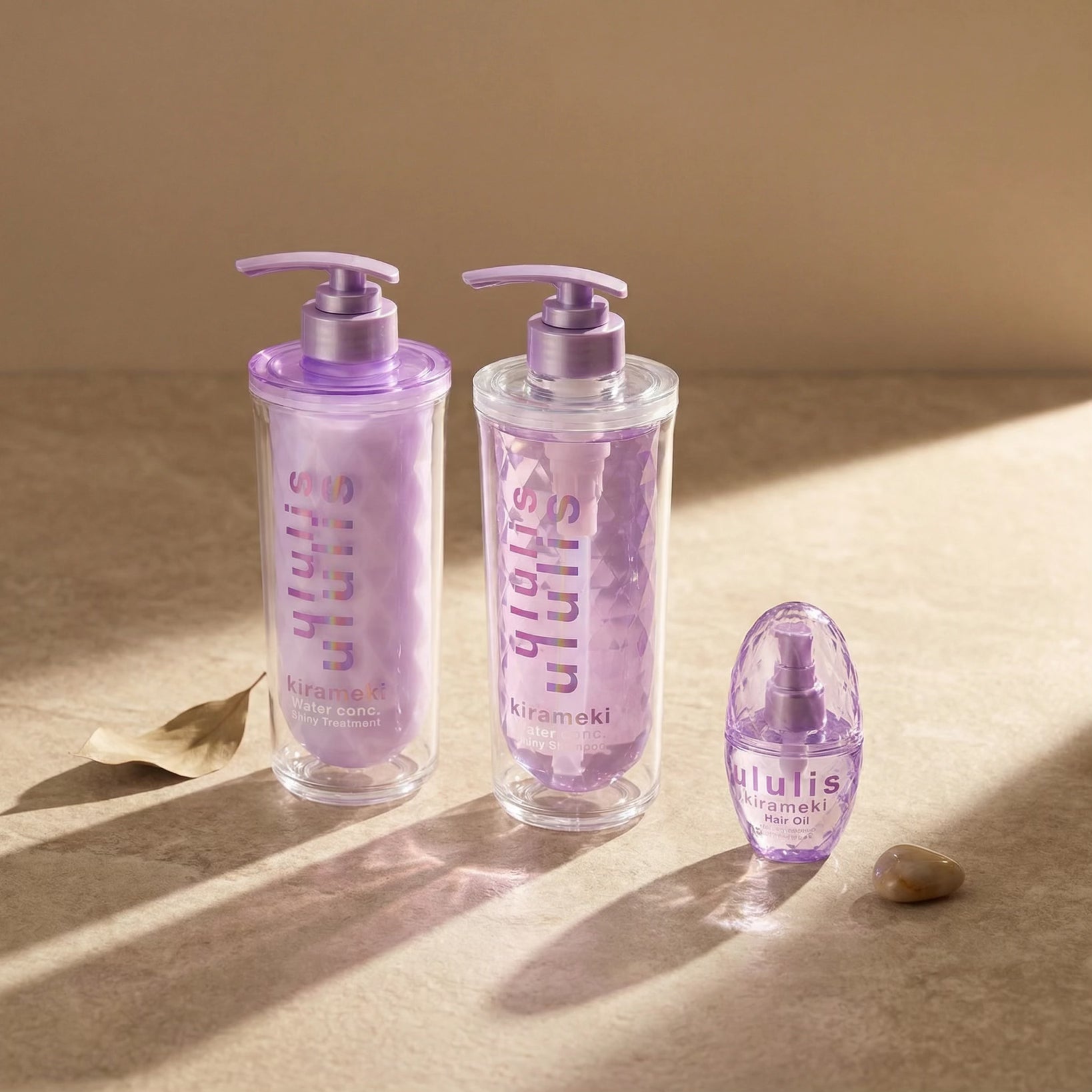 Ululis Kirameki Water Conc Shiny Hair Shampoo, Treatment & Hair Oil SET (340ml/335g + 100ml)