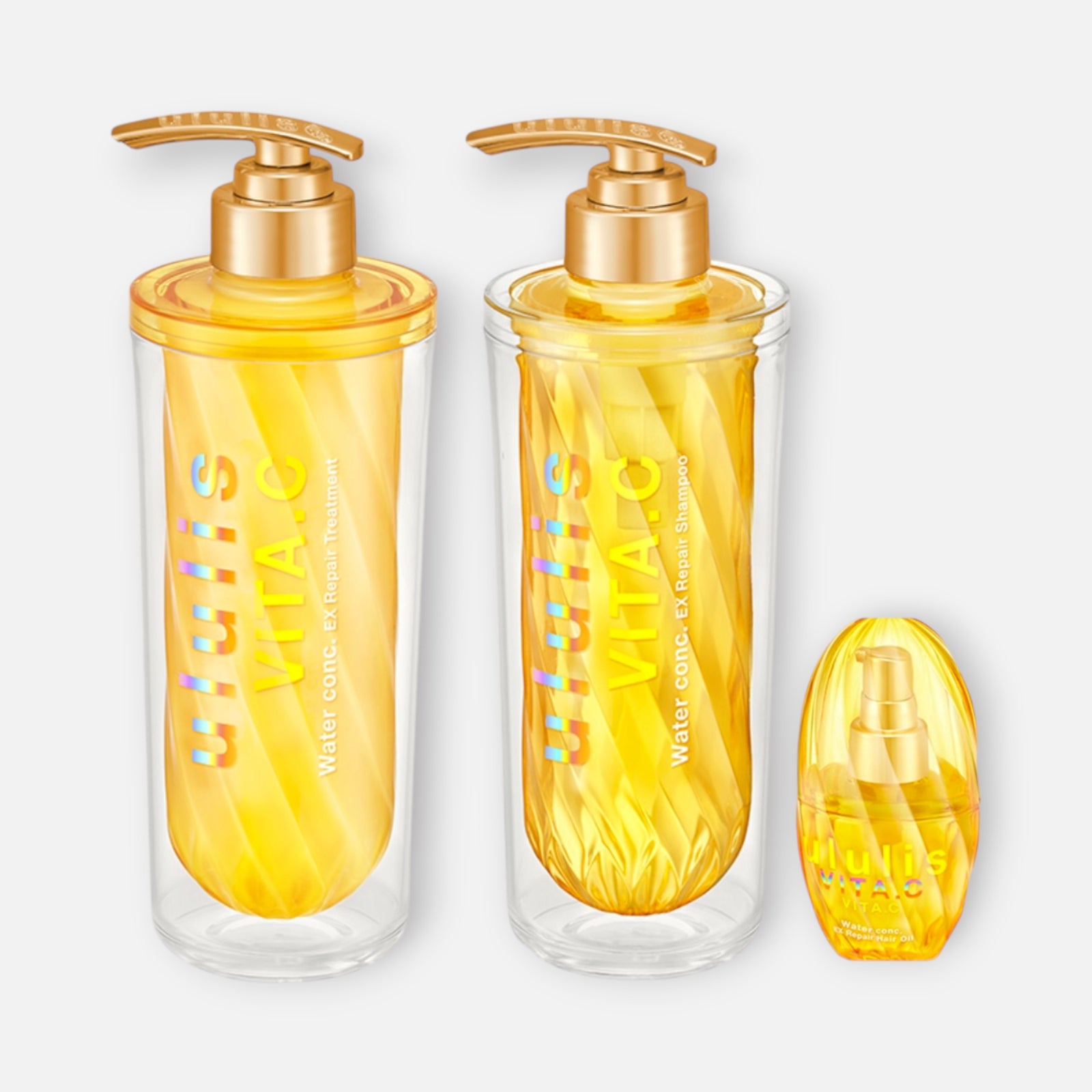 Ululis Vita C Water Conc EX Repair Hair Shampoo, Treatment & Hair Oil SET (340ml/335g + 100ml)