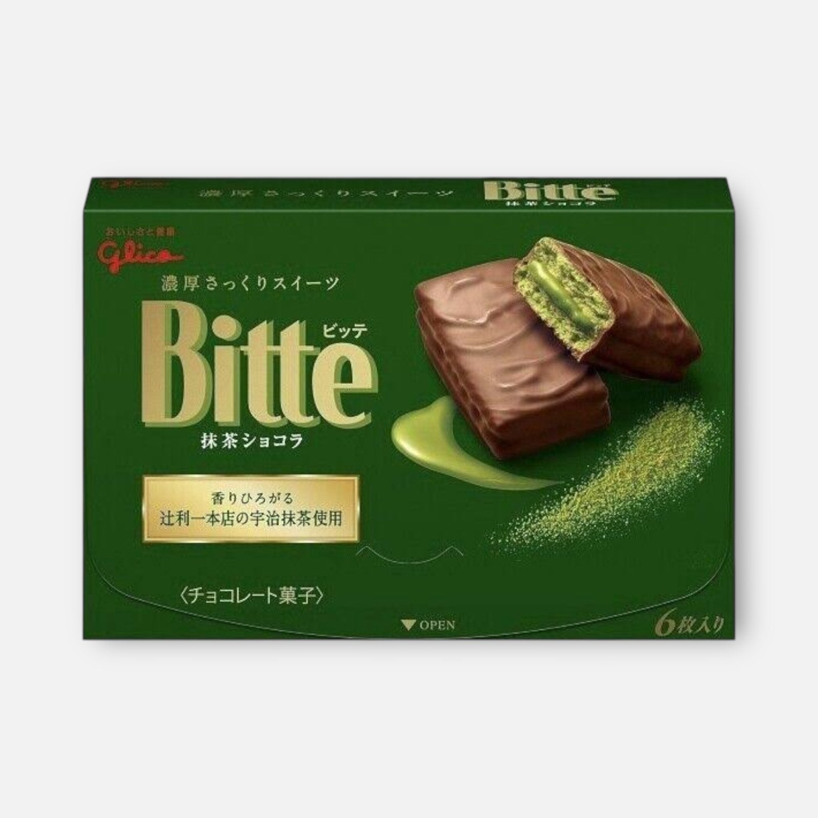 Glico Bitte Matcha Chocolate (6 units)