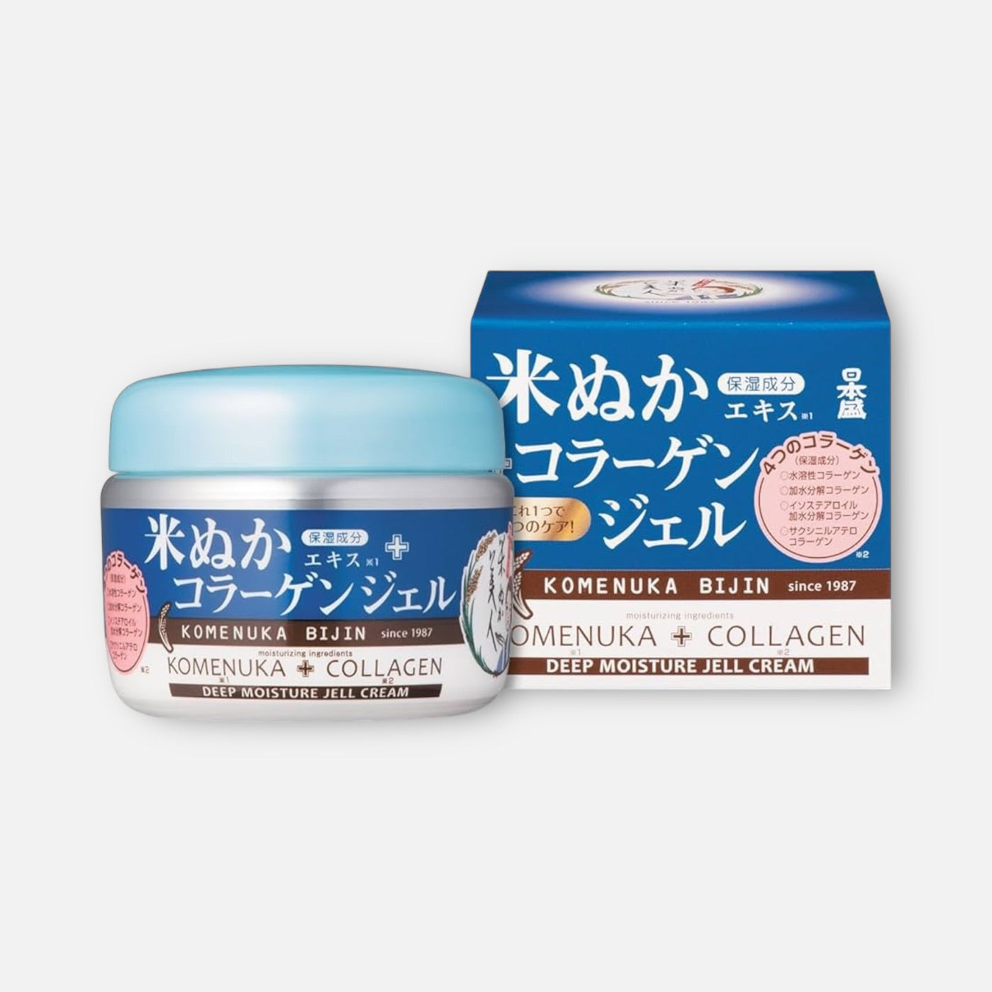 Nihon Sakari Komenuka Rice Bran & Collagen Deep Moisture Gel Cream 100g