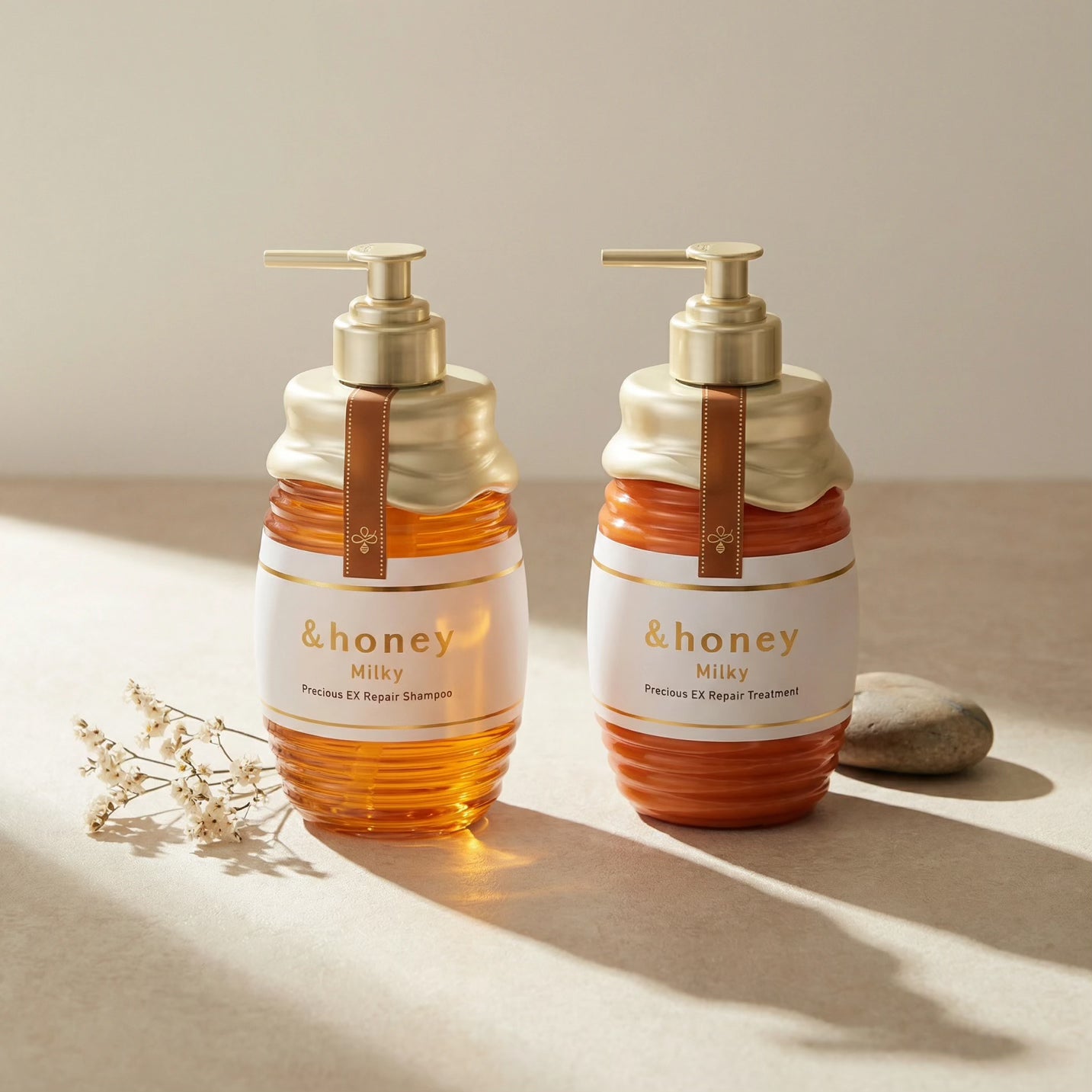 & Honey Milky Precious EX Repair Shampoo & Treatment Set (500ml Each)