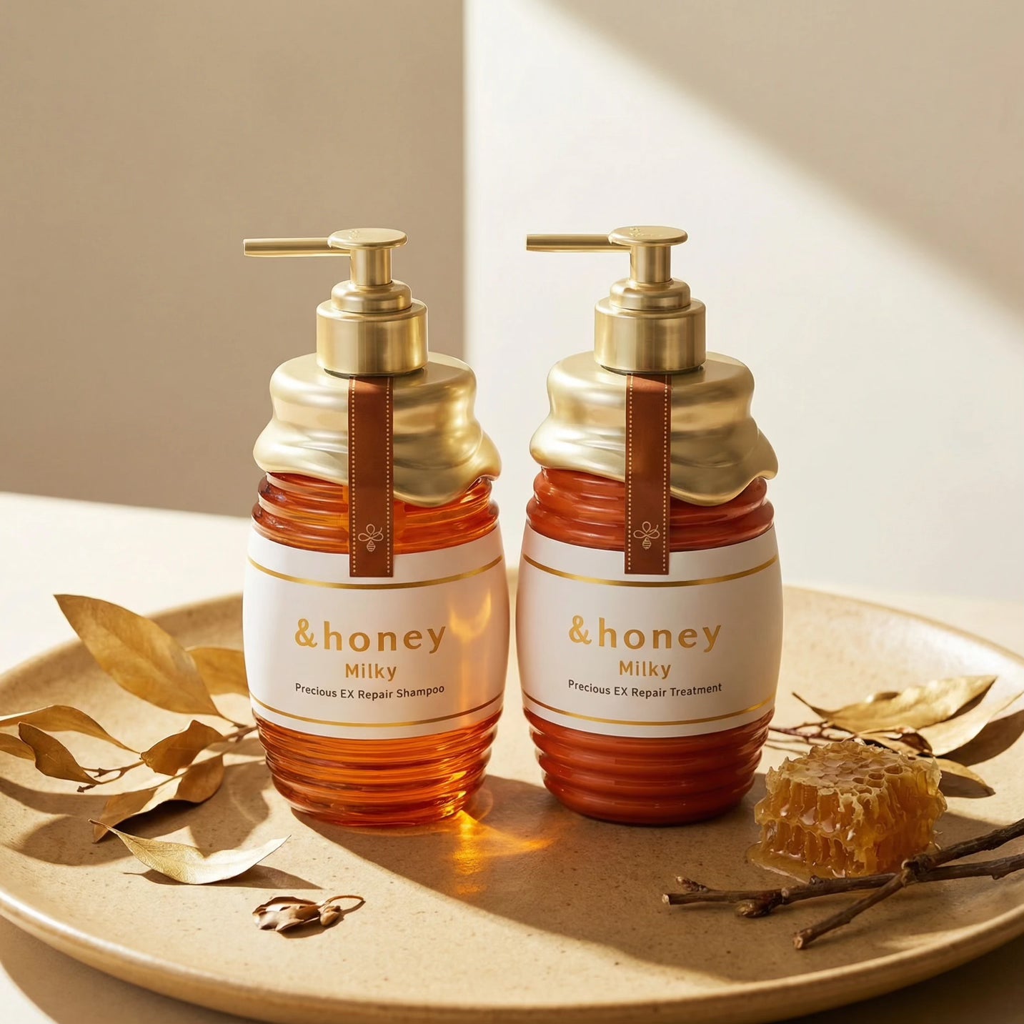 & Honey Milky Precious EX Repair Shampoo & Treatment Set (500ml Each)