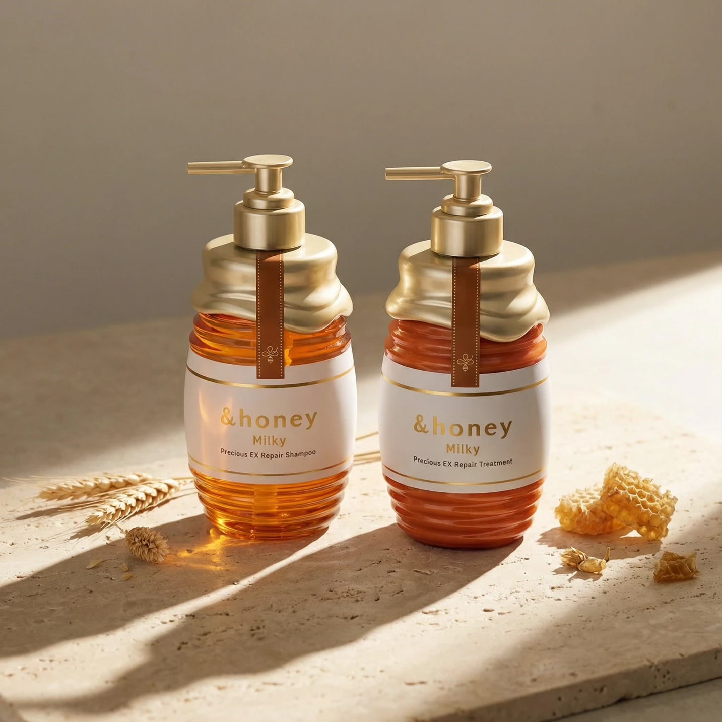 & Honey Milky Precious EX Repair Shampoo & Treatment Set (500ml Each)