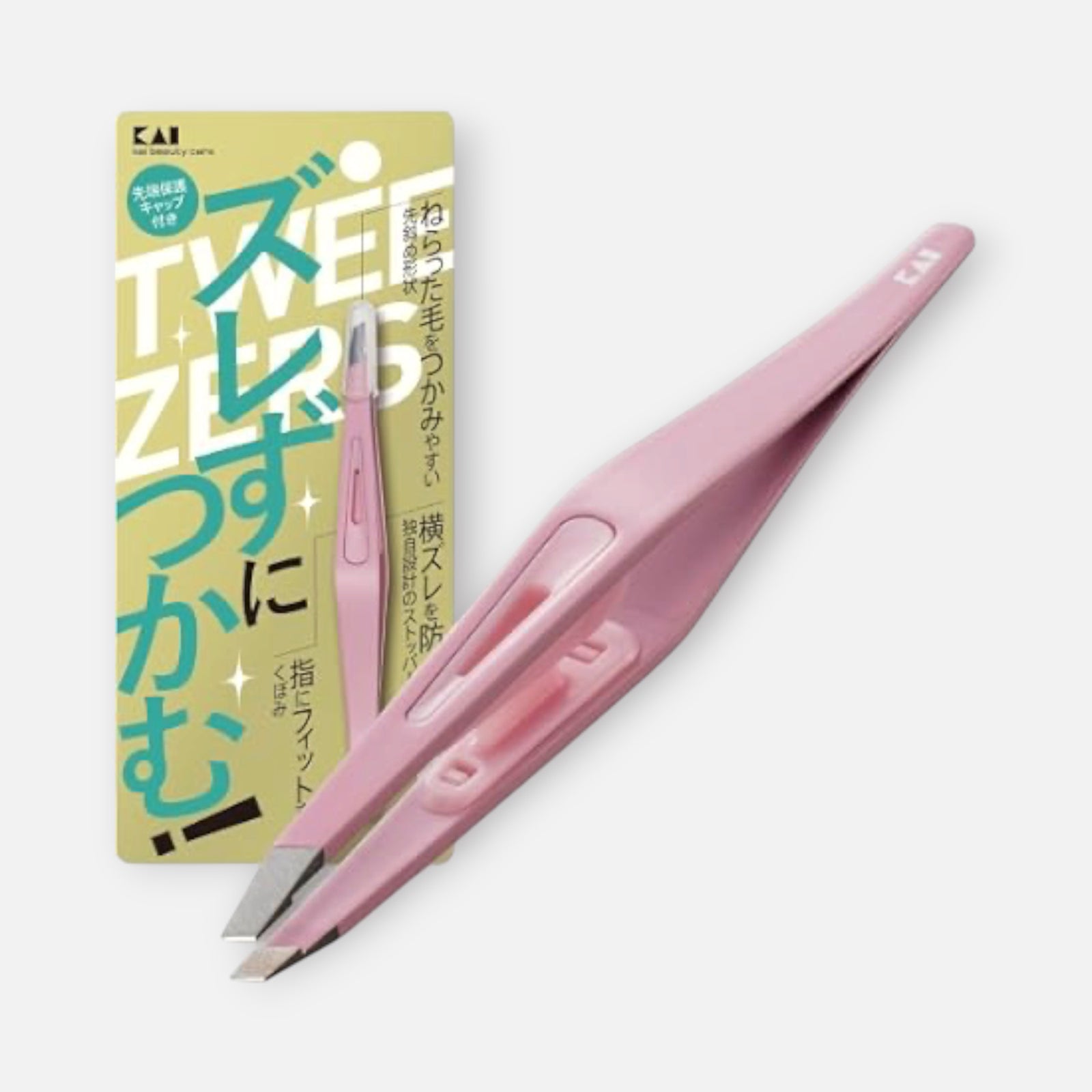 KAI Precision Slant Tip Tweezers (Pink)