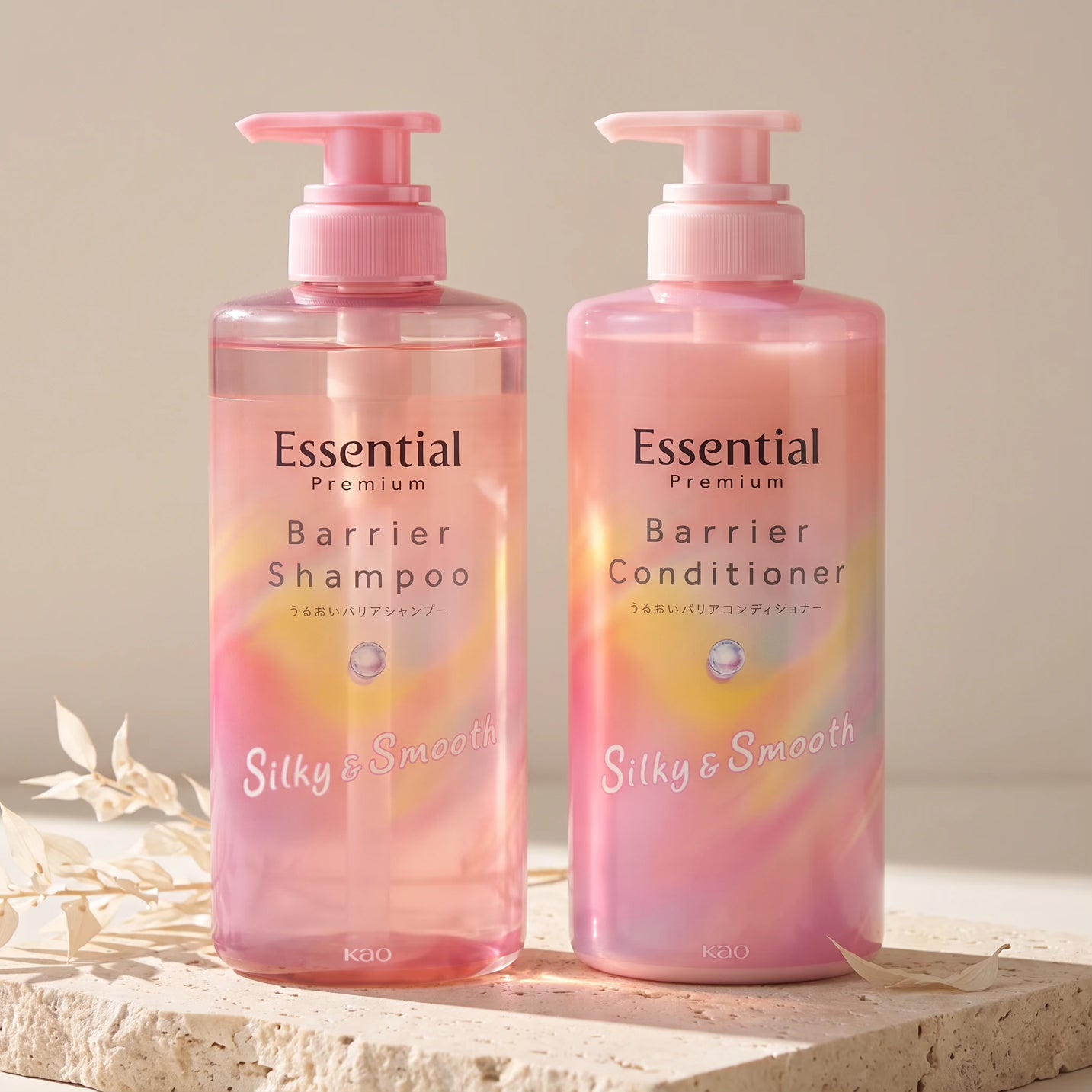 Kao Essential Premium Silky & Smooth Shampoo & Conditioner Set (450ml Each)