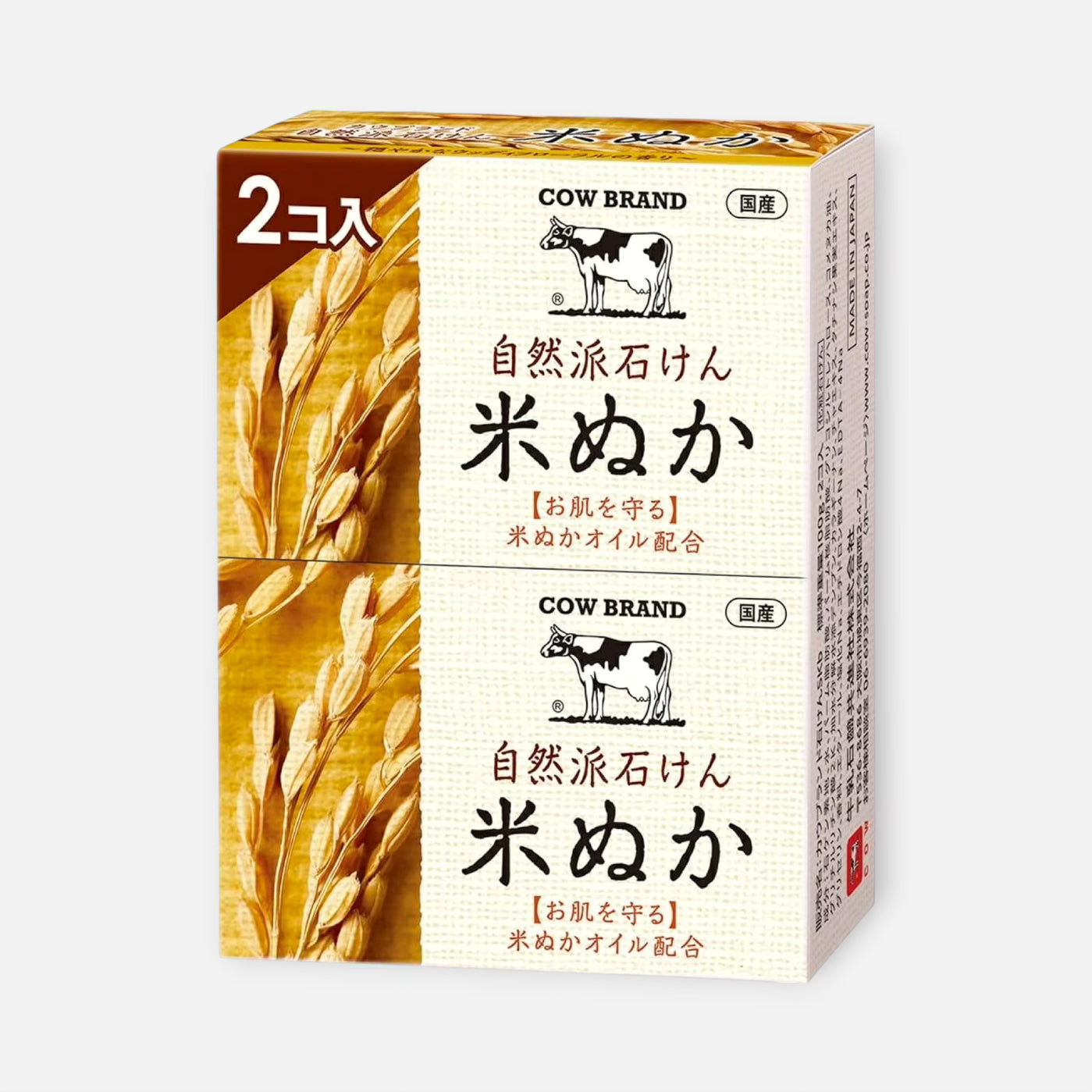 Cow Brand Natural Soap Rice Bran 100g x 2