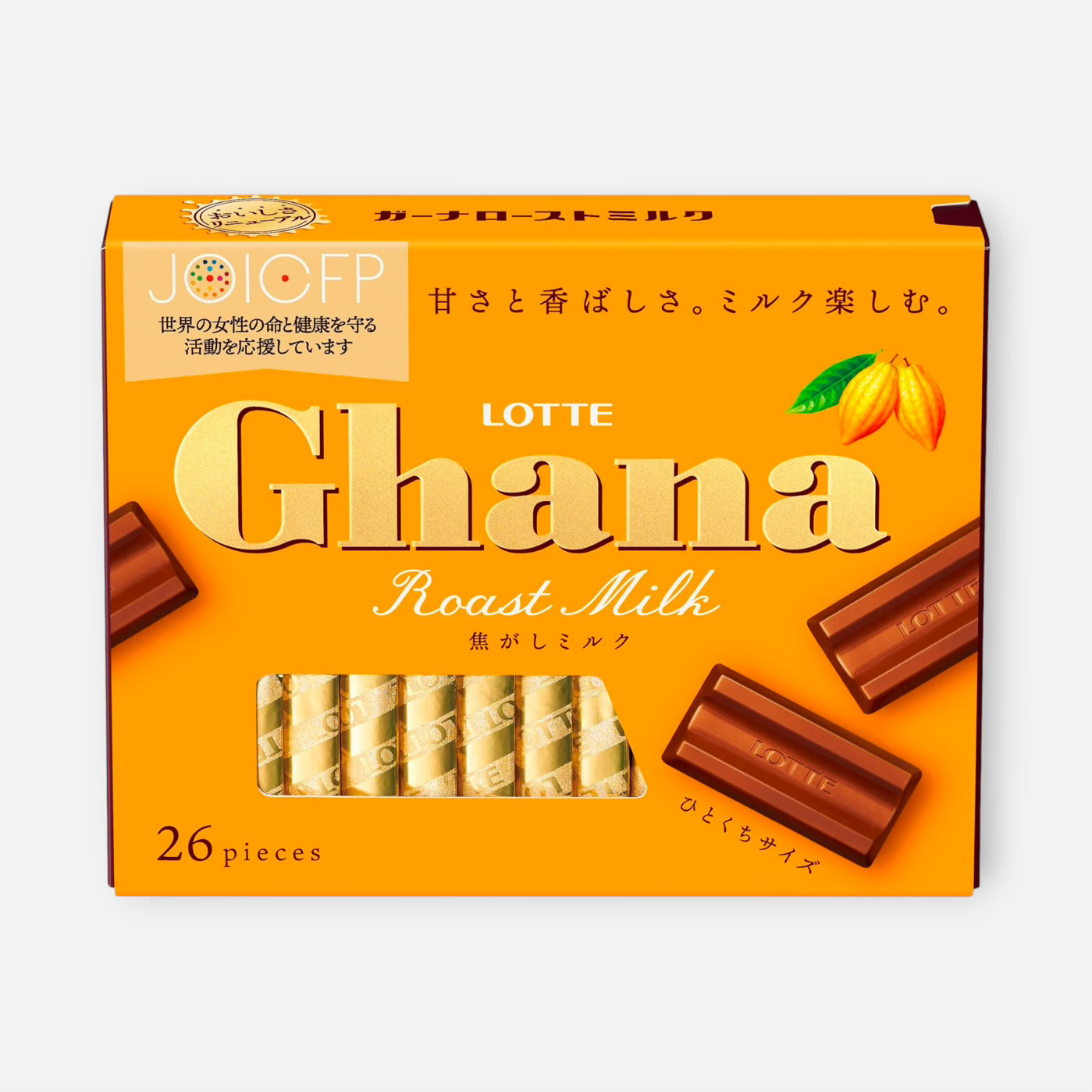 Lotte Ghana Roasted Milk Excellent Chocolate 119g (26 pieces)