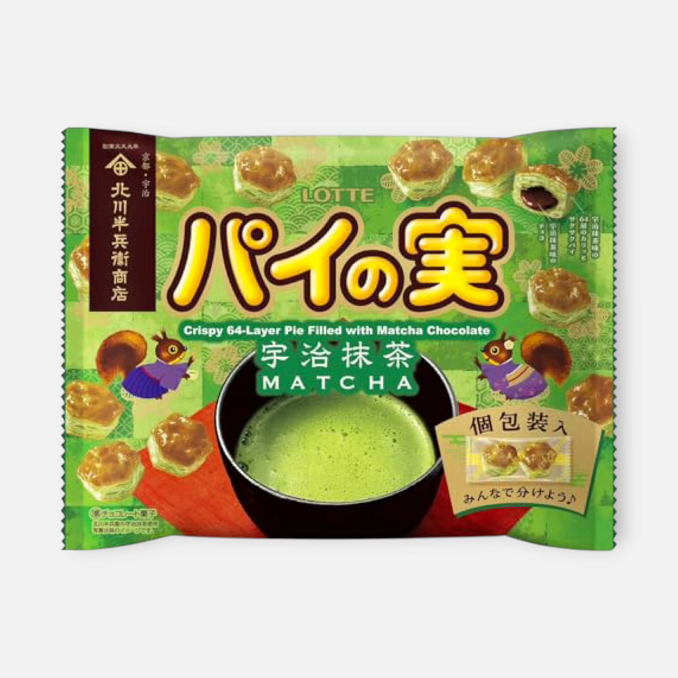 Lotte Pie no Mi Uji Matcha Share Pack 124g