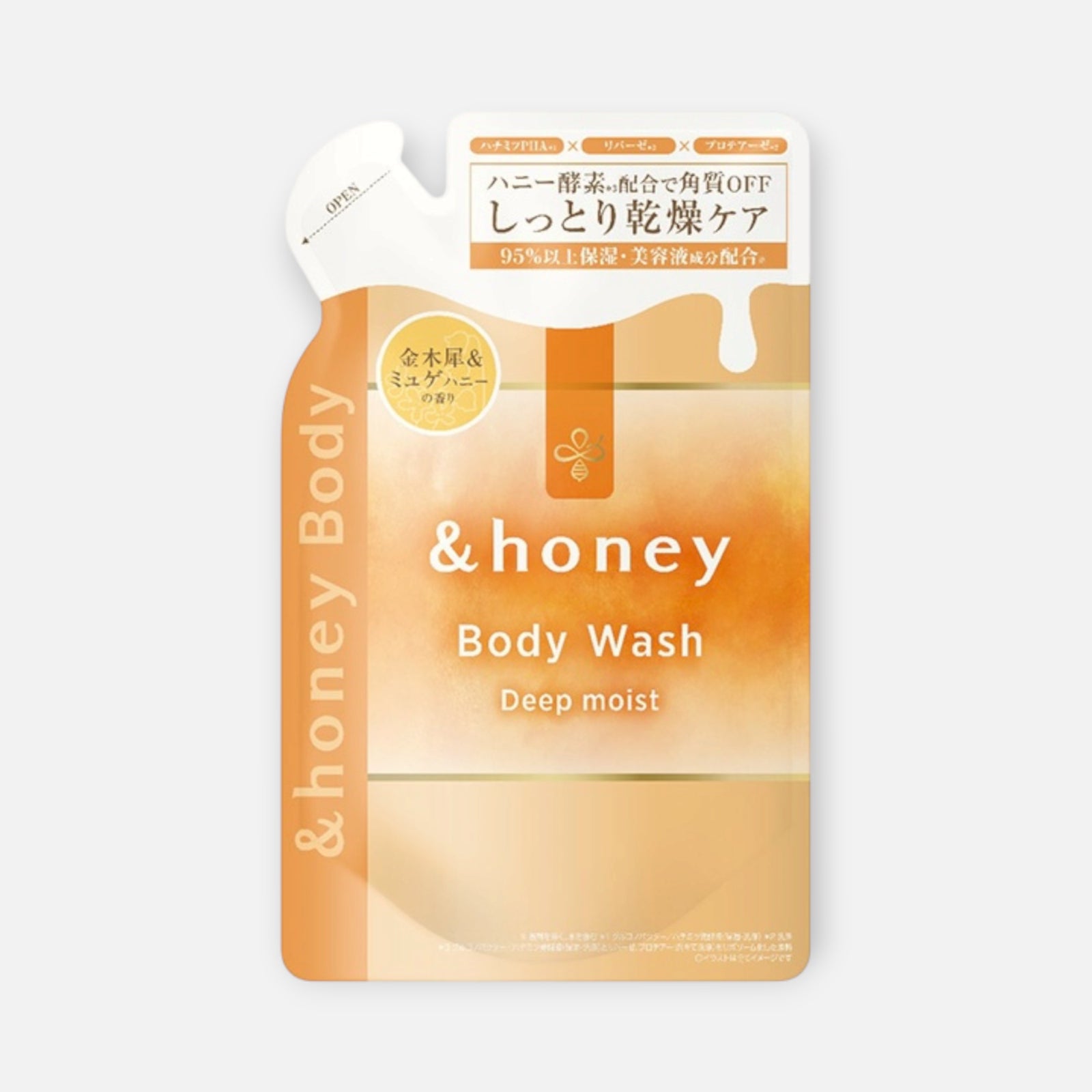 & Honey Deep Moist Gel Body Wash 500ml / Refill 440ml