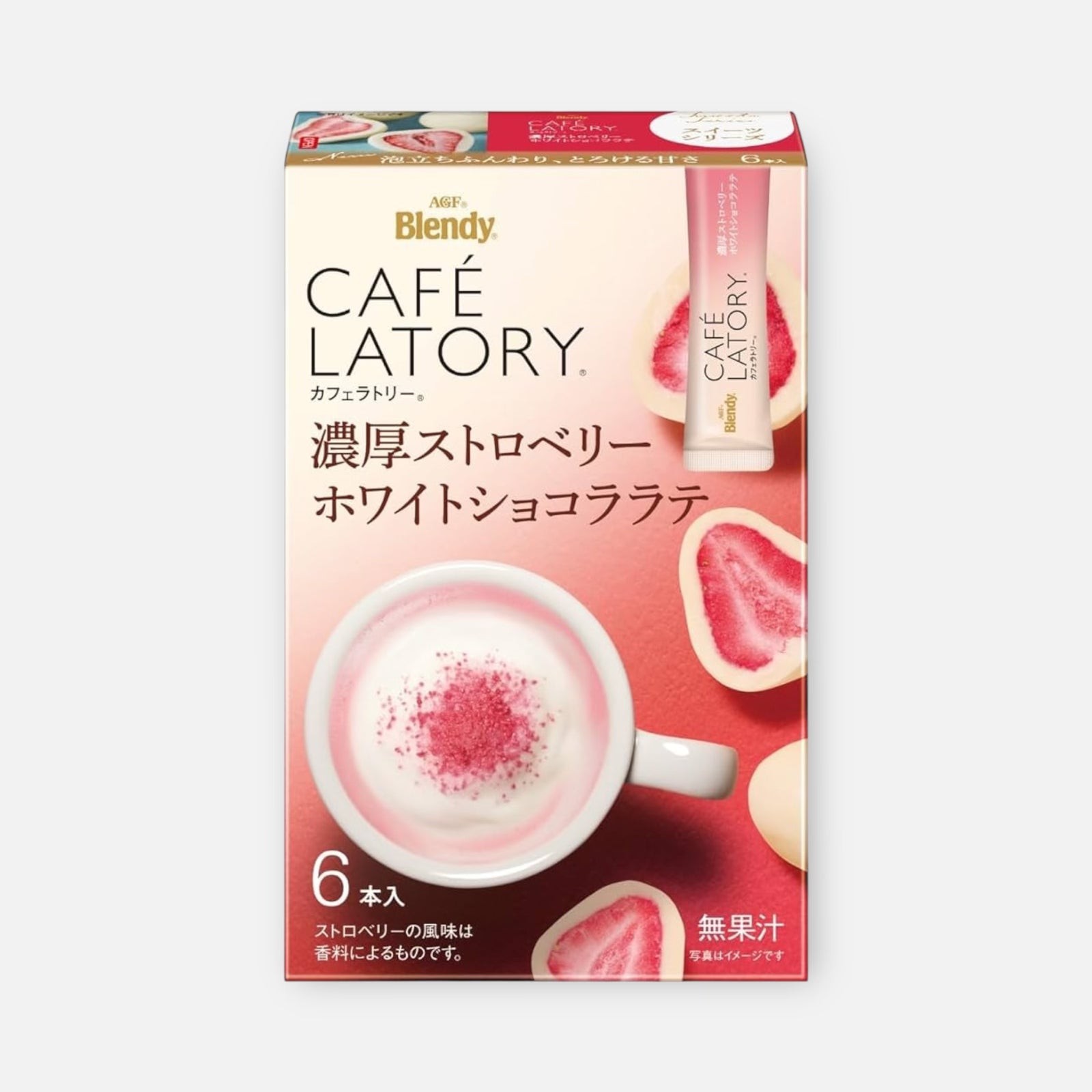 AGF Blendy Café Latory Rich Strawberry White Chocolat Latte 9.4g (6 units)