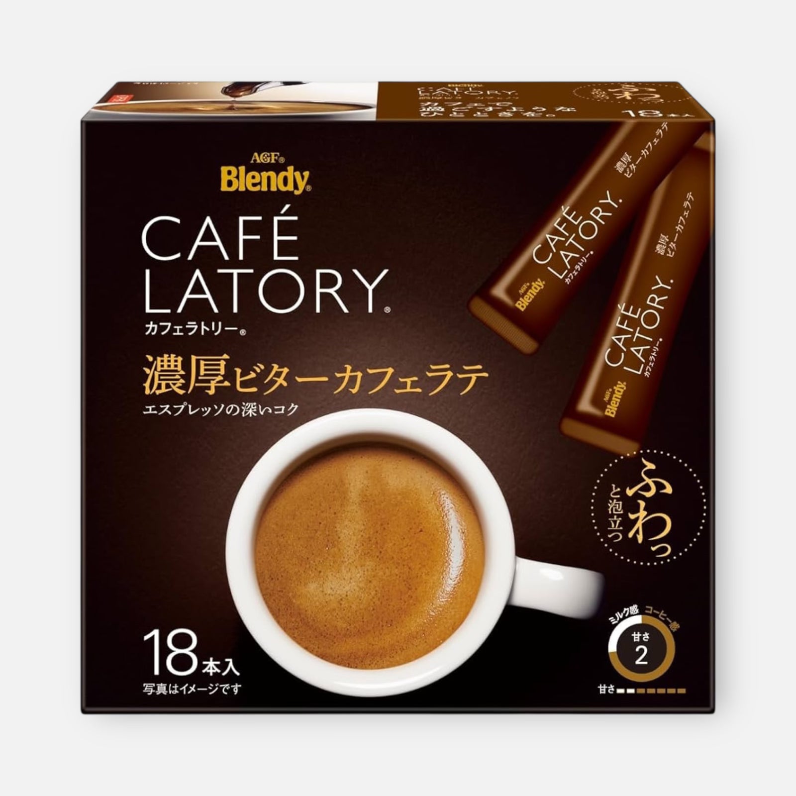 AGF Blendy Sticks Café Latory Bitter Cafe Latte (18 units)