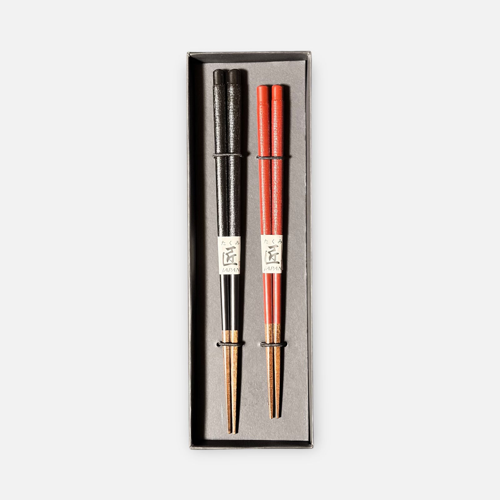 Black & Red Wooden Chopsticks (Pair Set)