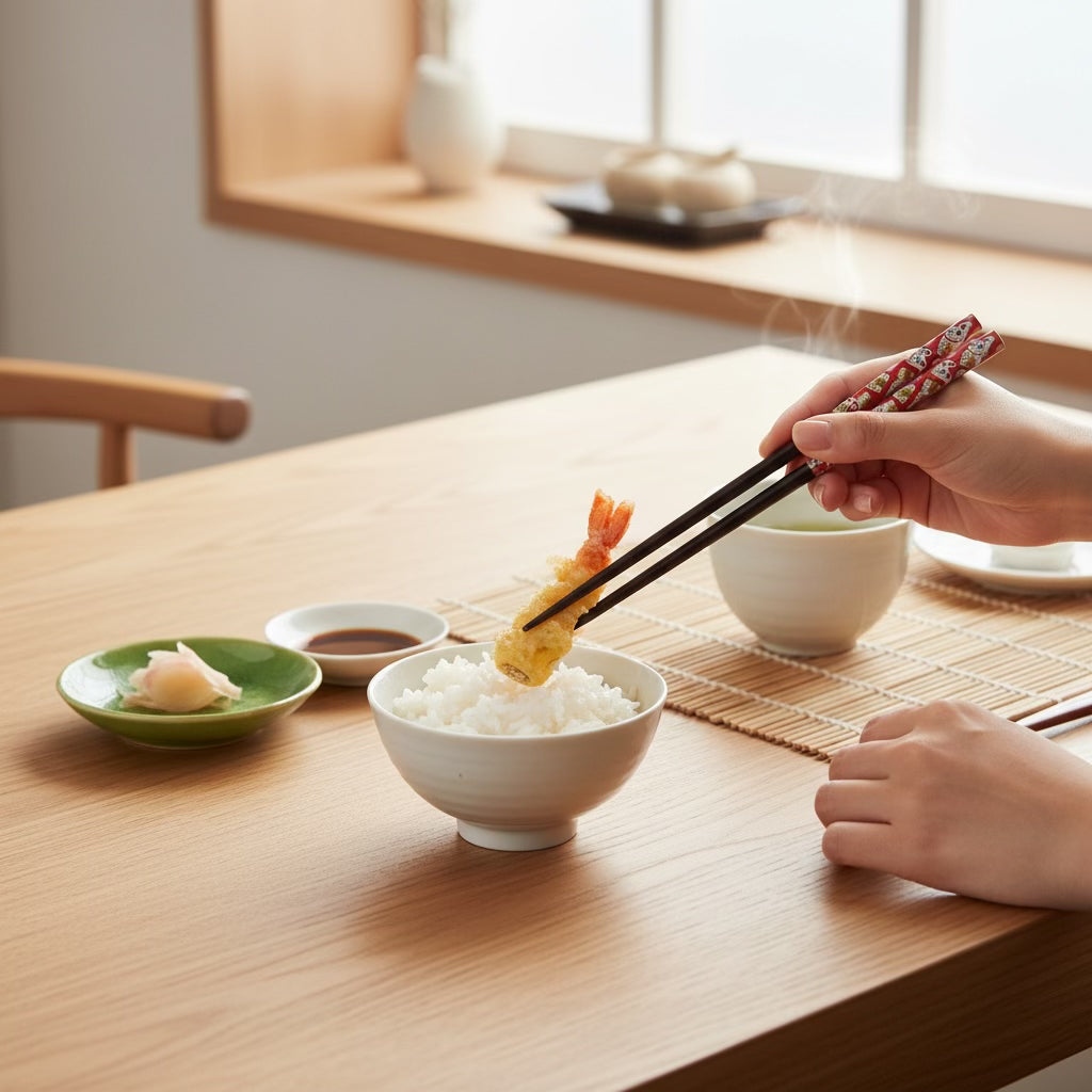 Daiso Natural Wood Good Luck Cat Design Chopstick