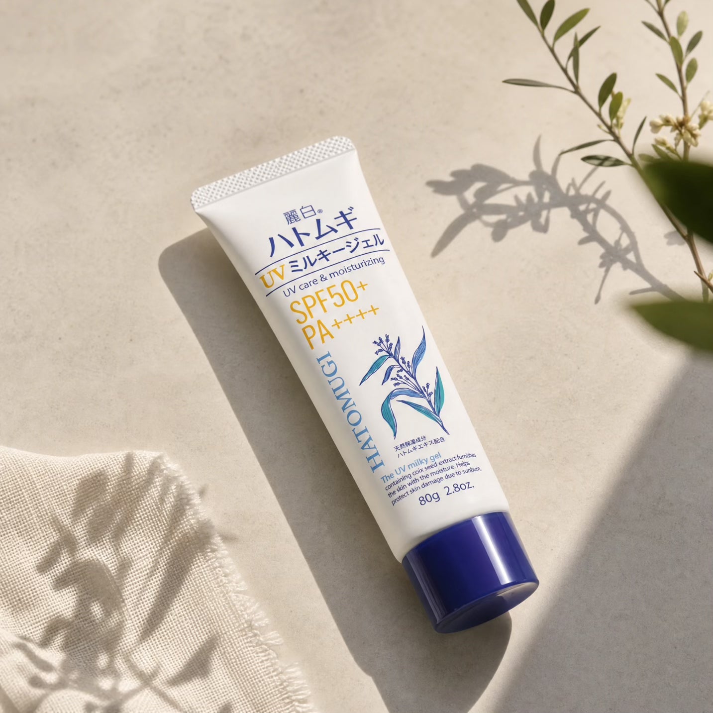 Reihaku Hatomugi Moisturizing UV Milky Gel 80g