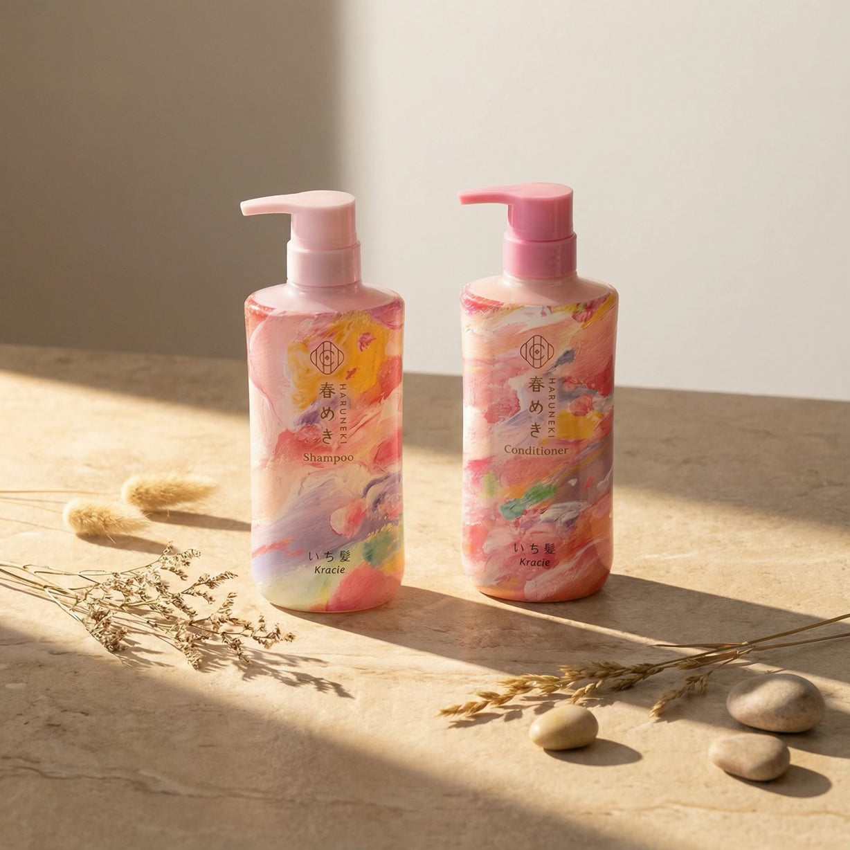 Kracie Ichikami Harumeki Sakura Limited Edition Shampoo & Conditioner Set (480ml Each)