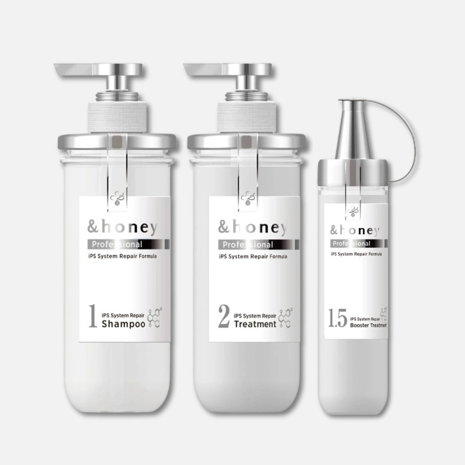 & Honey Professional IPS System Repair Shampoo, Treatment & Booster Set (440ml x2 + 200g)