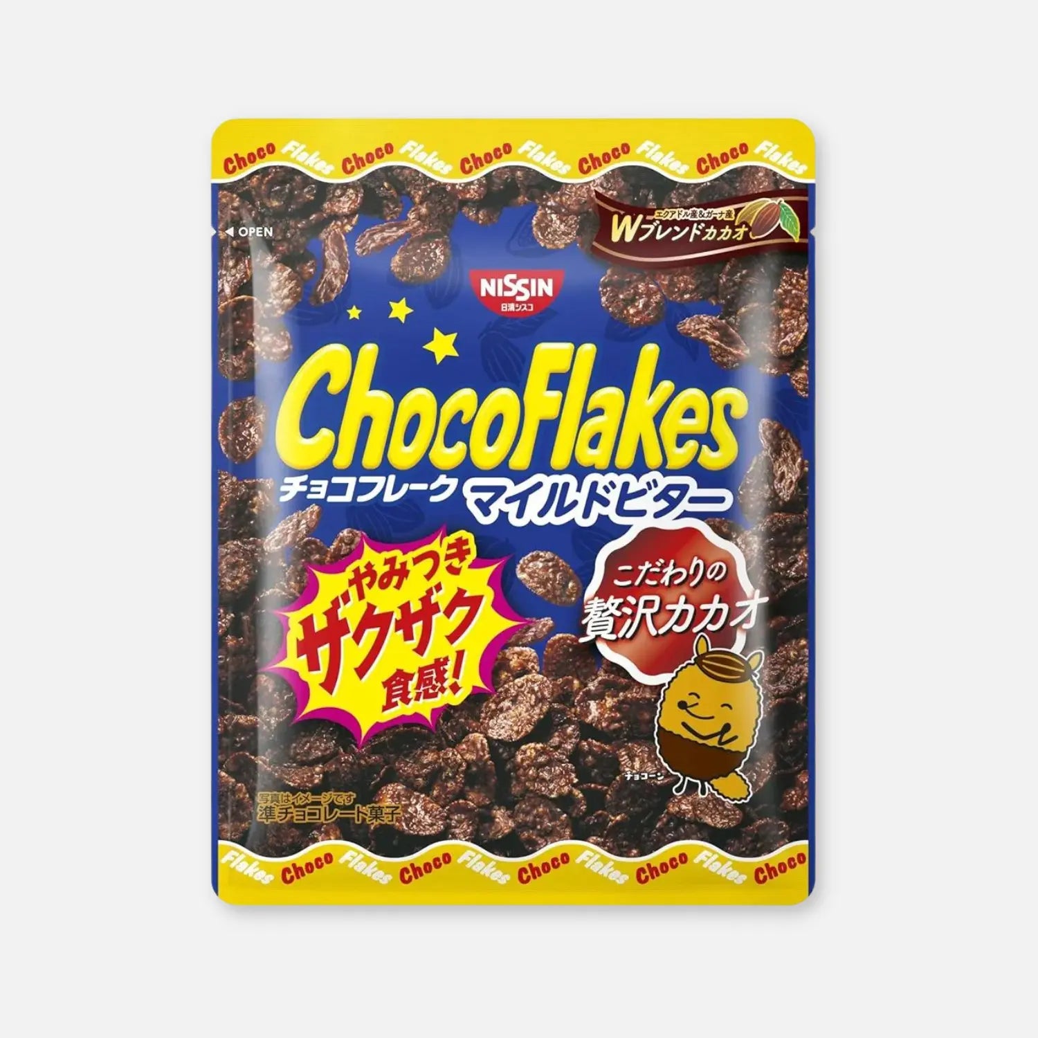 Nissin Foods Choco Flakes Mild Bitter Chocolate 65g