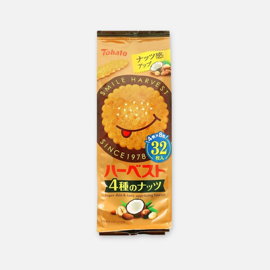 Tohato Harvest 4 Types of Nuts Biscuit 96g (32 Units) - Buy Me Japan