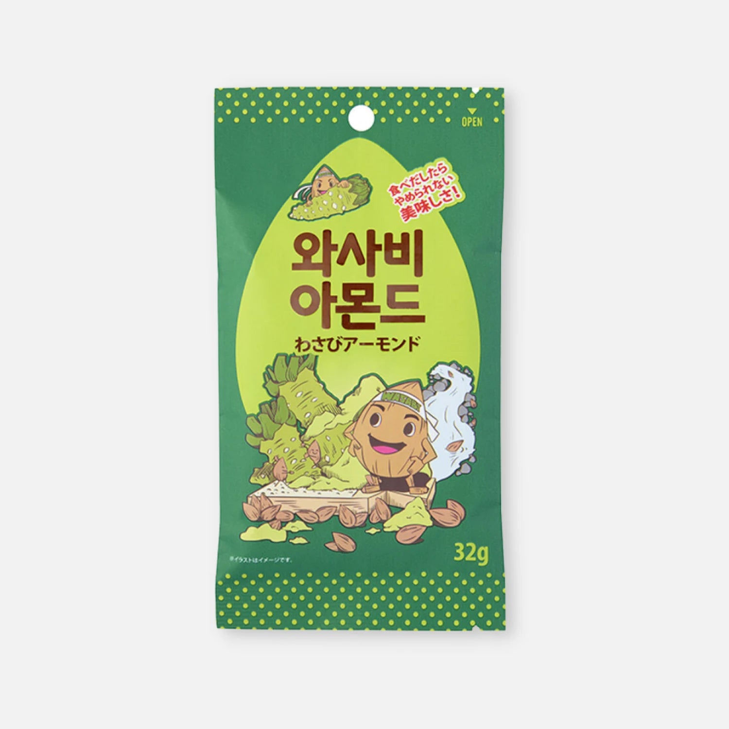 Wasabi Flavored Almonds 32g - Buy Me Japan