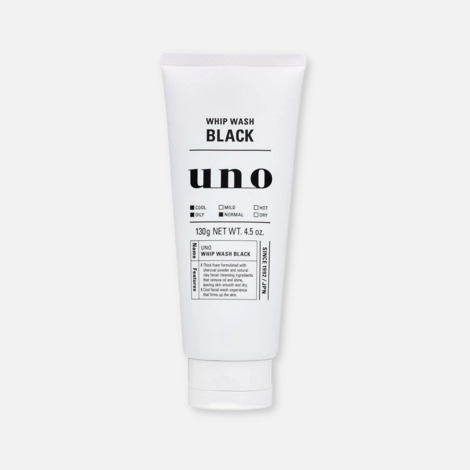 Shiseido Uno for Men Whip Wash Black 130g - Buy Me Japan