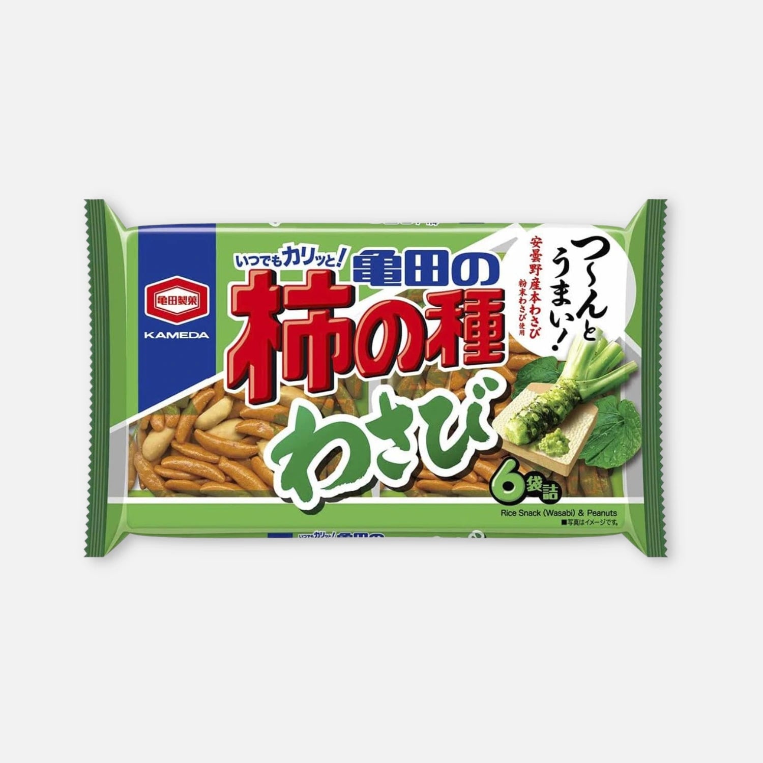 Kameda Kaki No Tane (Wasabi) Peanut Snack 164g (6-Packs) - Buy Me Japan