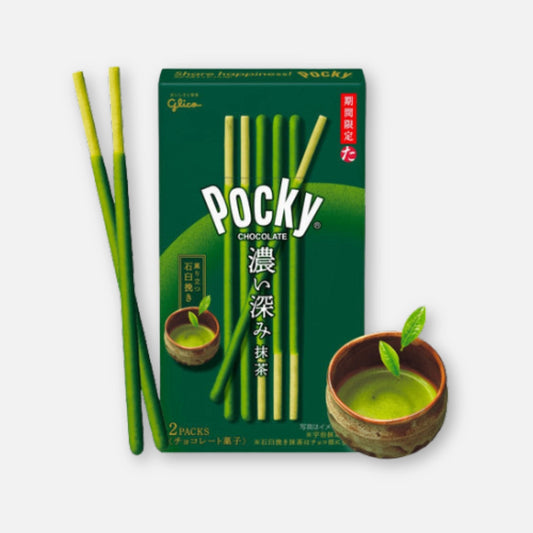 Glico Pocky Rich Matcha Chocolate Sticks (2 Packs Inside) - Buy Me Japan