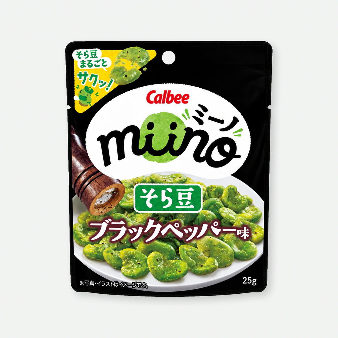 Calbee miino Sora Mame Black Pepper 25g product pack