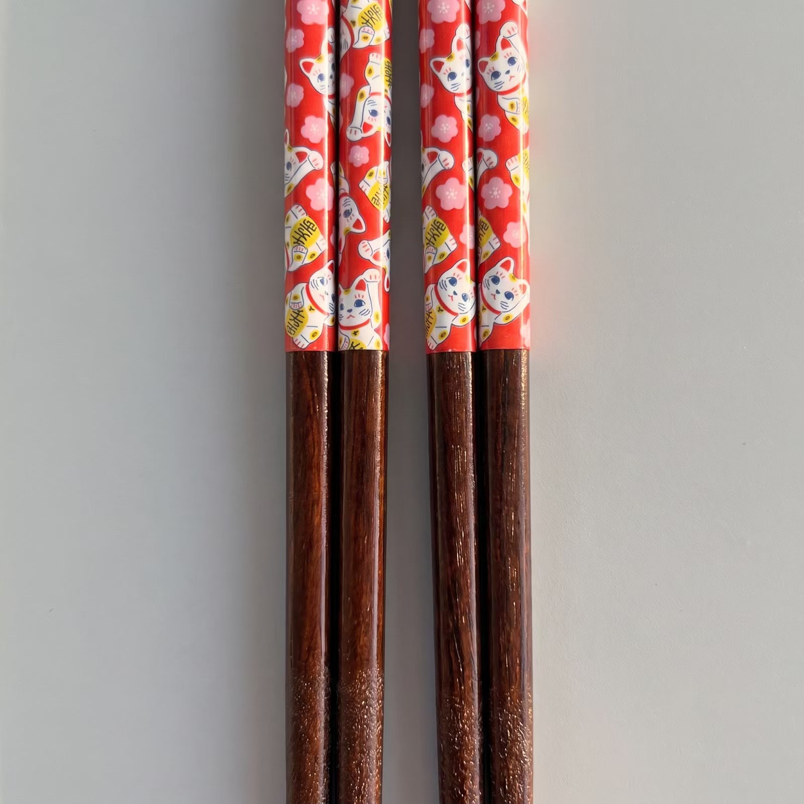 Daiso Natural Wood Good Luck Cat Design Chopstick — GIFT MACRO