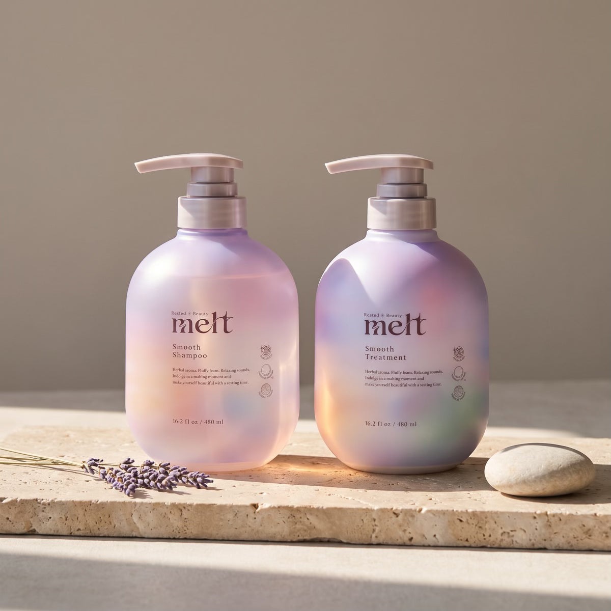 Kao Melt Smooth Shampoo & Treatment Set 480ml Each - styled product image