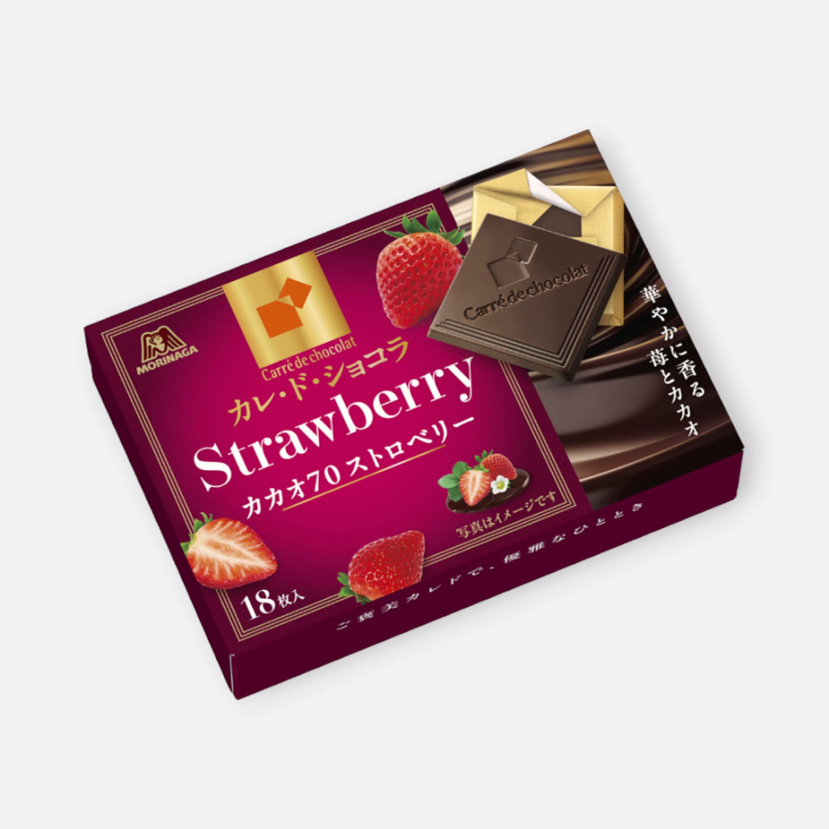Morinaga Carre de Chocolat Cacao 70 Strawberry 18 Pieces