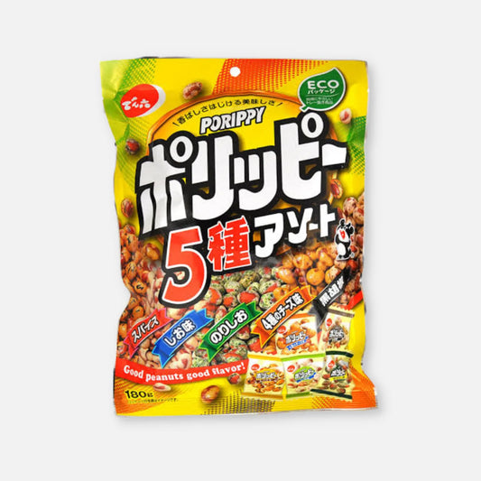 Denroku Porippy 5 Types of Peanuts Snacks Assorted 180g - Buy Me Japan